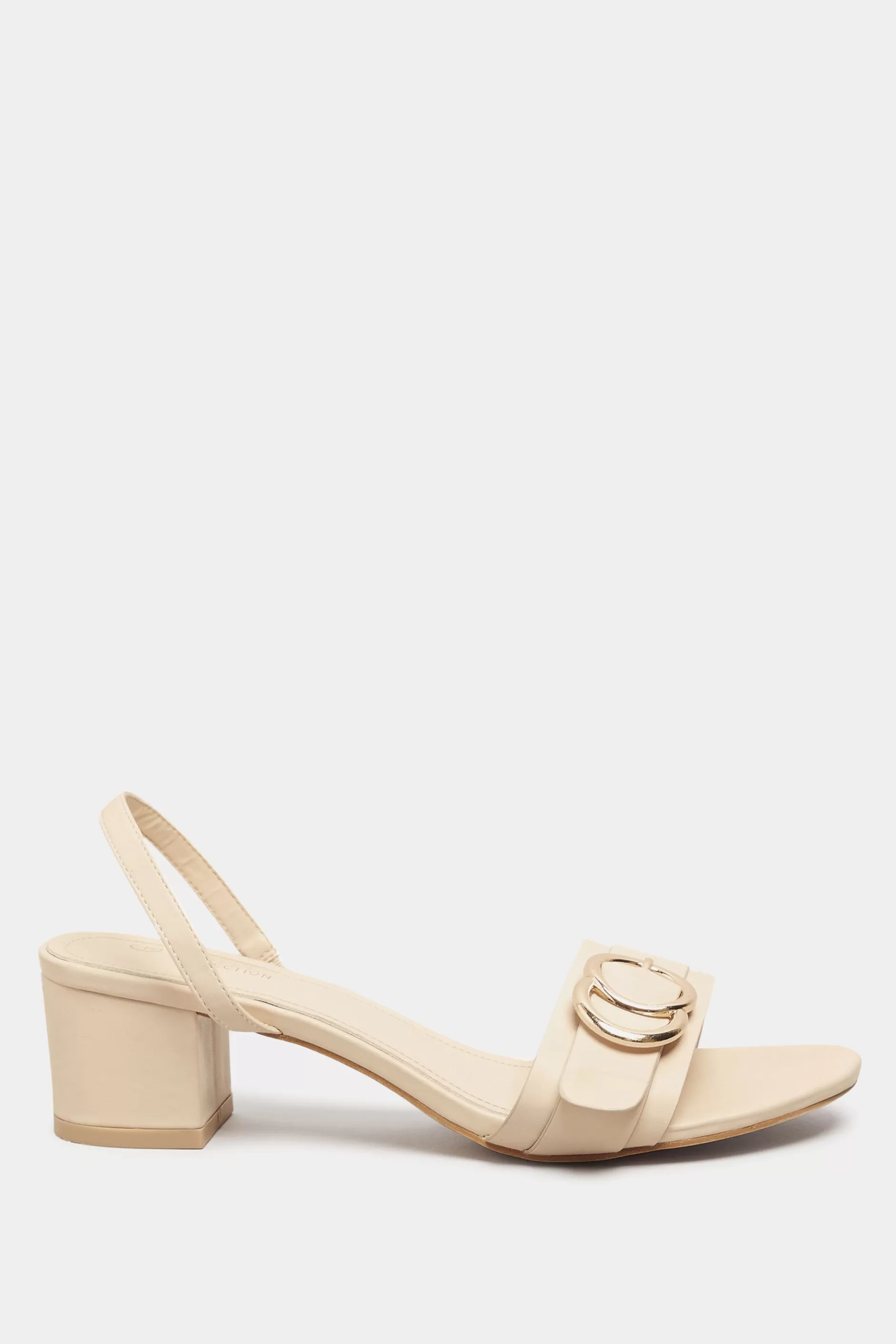 Women M&Co Heels>Limited Collection Limited Collection Beige Brown Buckle Block Heeled Sandal In Wide E Fit & Extra Wide Eee Fit