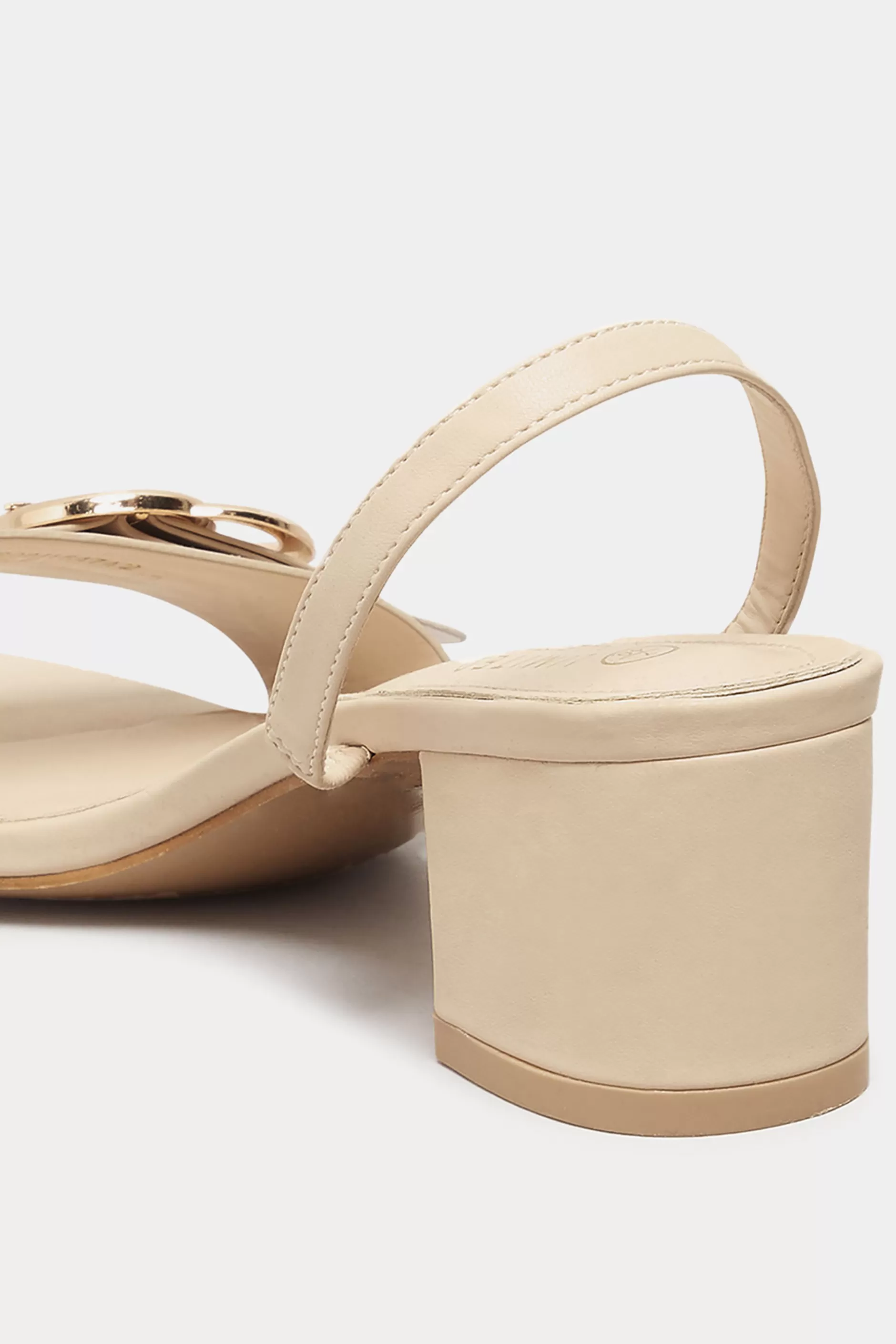 Women M&Co Heels>Limited Collection Limited Collection Beige Brown Buckle Block Heeled Sandal In Wide E Fit & Extra Wide Eee Fit