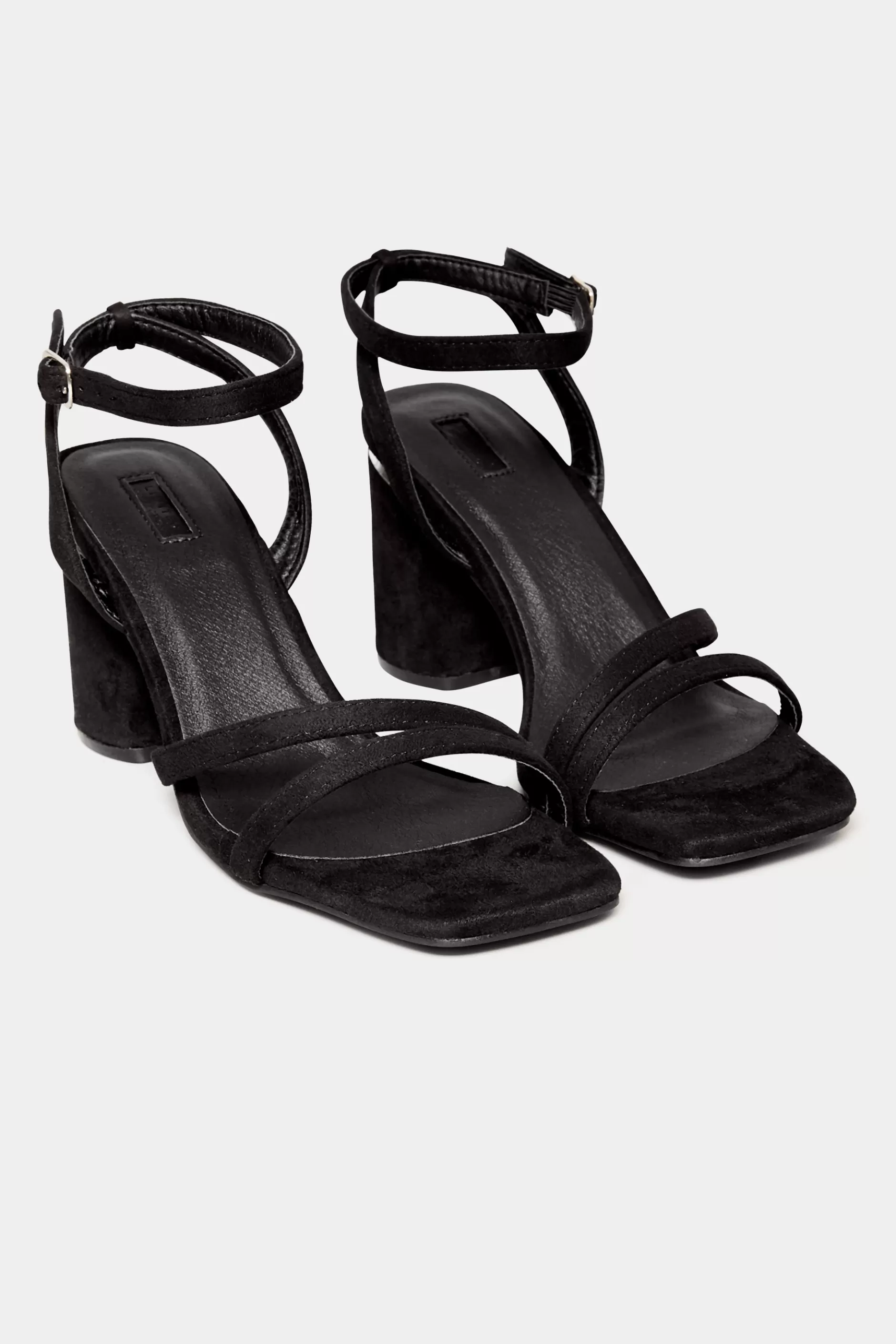 Women M&Co Heels>Limited Collection Limited Collection Black Asymmetrical Block Heel Sandal In Wide E Fit & Extra Fit Eee Fit