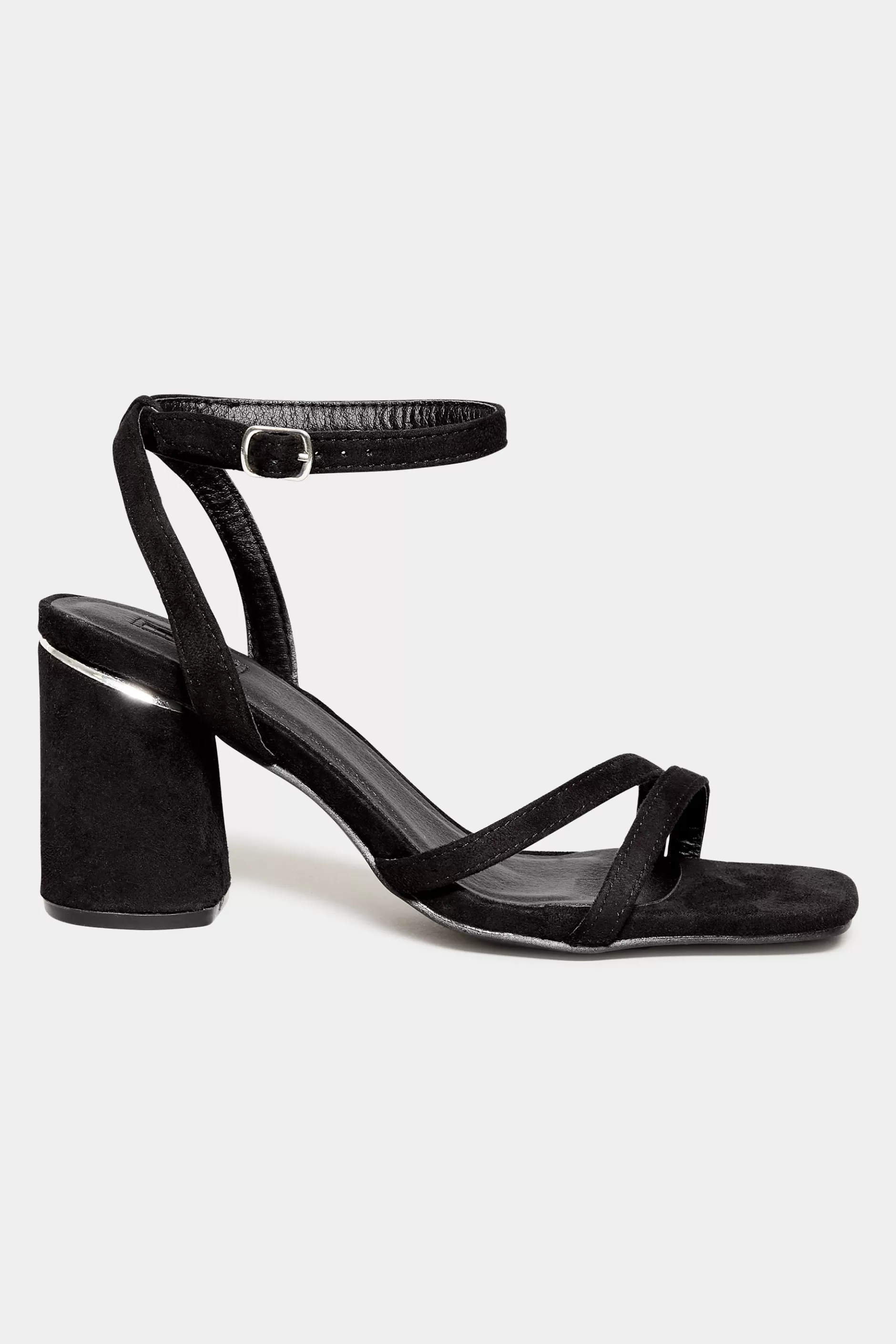 Women M&Co Heels>Limited Collection Limited Collection Black Asymmetrical Block Heel Sandal In Wide E Fit & Extra Fit Eee Fit