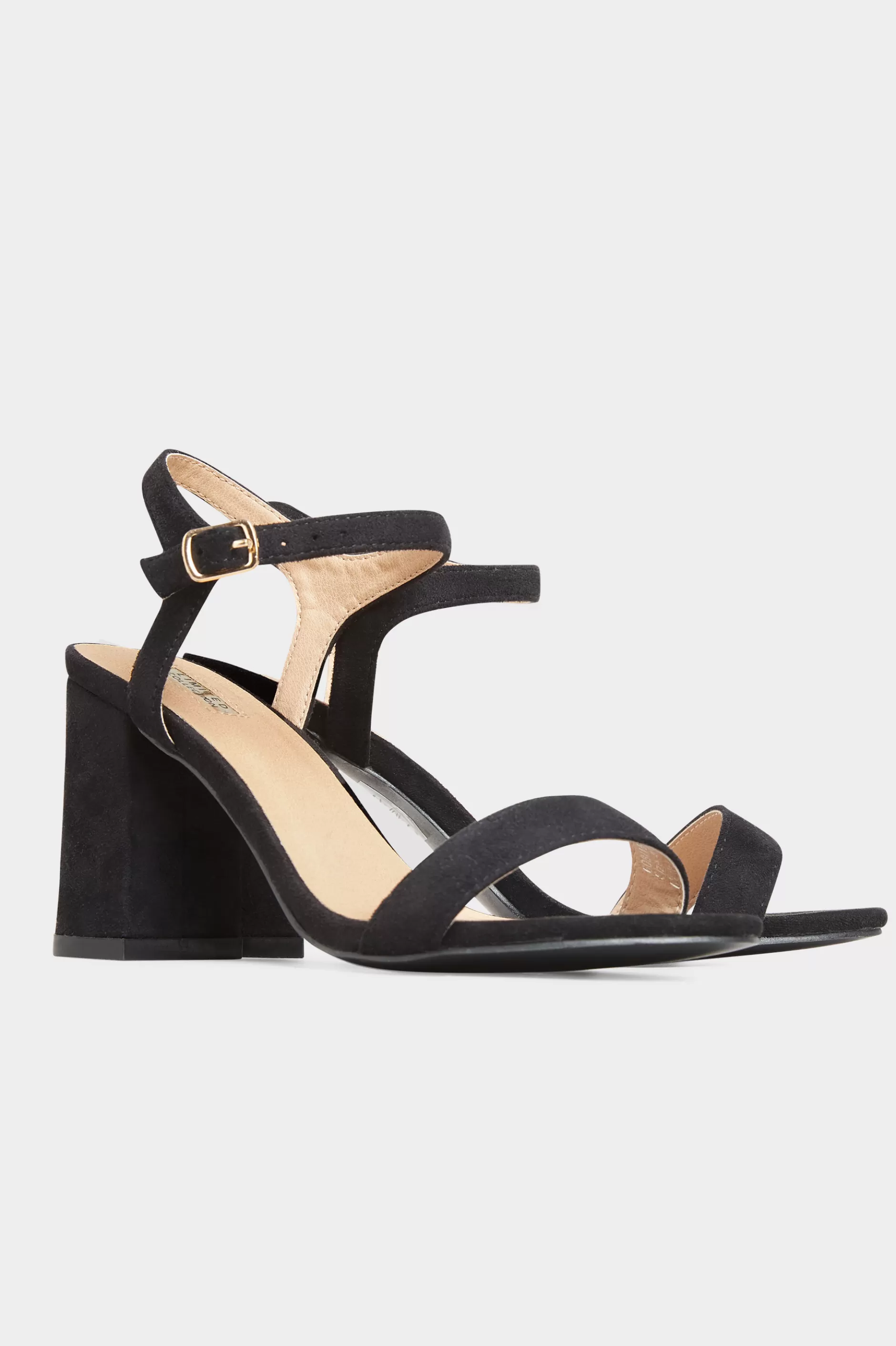 Women M&Co Heels>Limited Collection Limited Collection Black Block Heel Sandal In Wide E Fit & Extra Wide Eee Fit