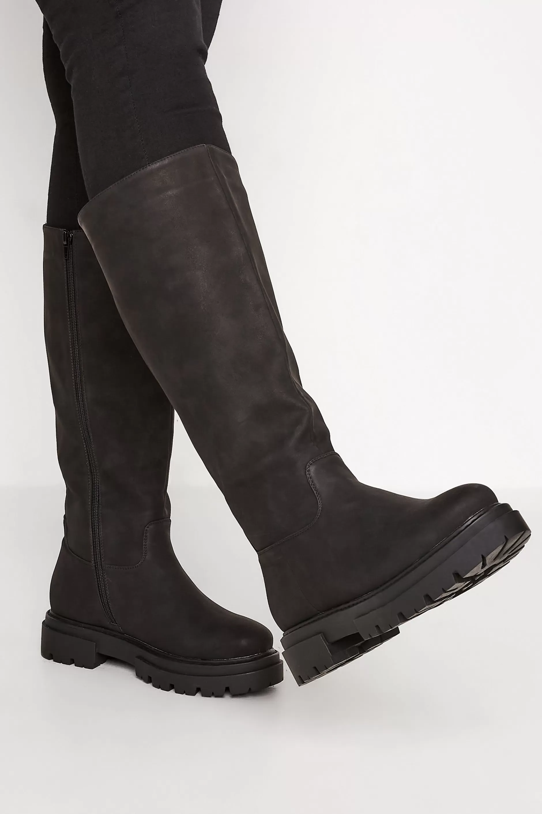 Women M&Co Boots>Limited Collection Limited Collection Black Chunky Calf Boots In Wide E Fit & Extra Wide Eee Fit
