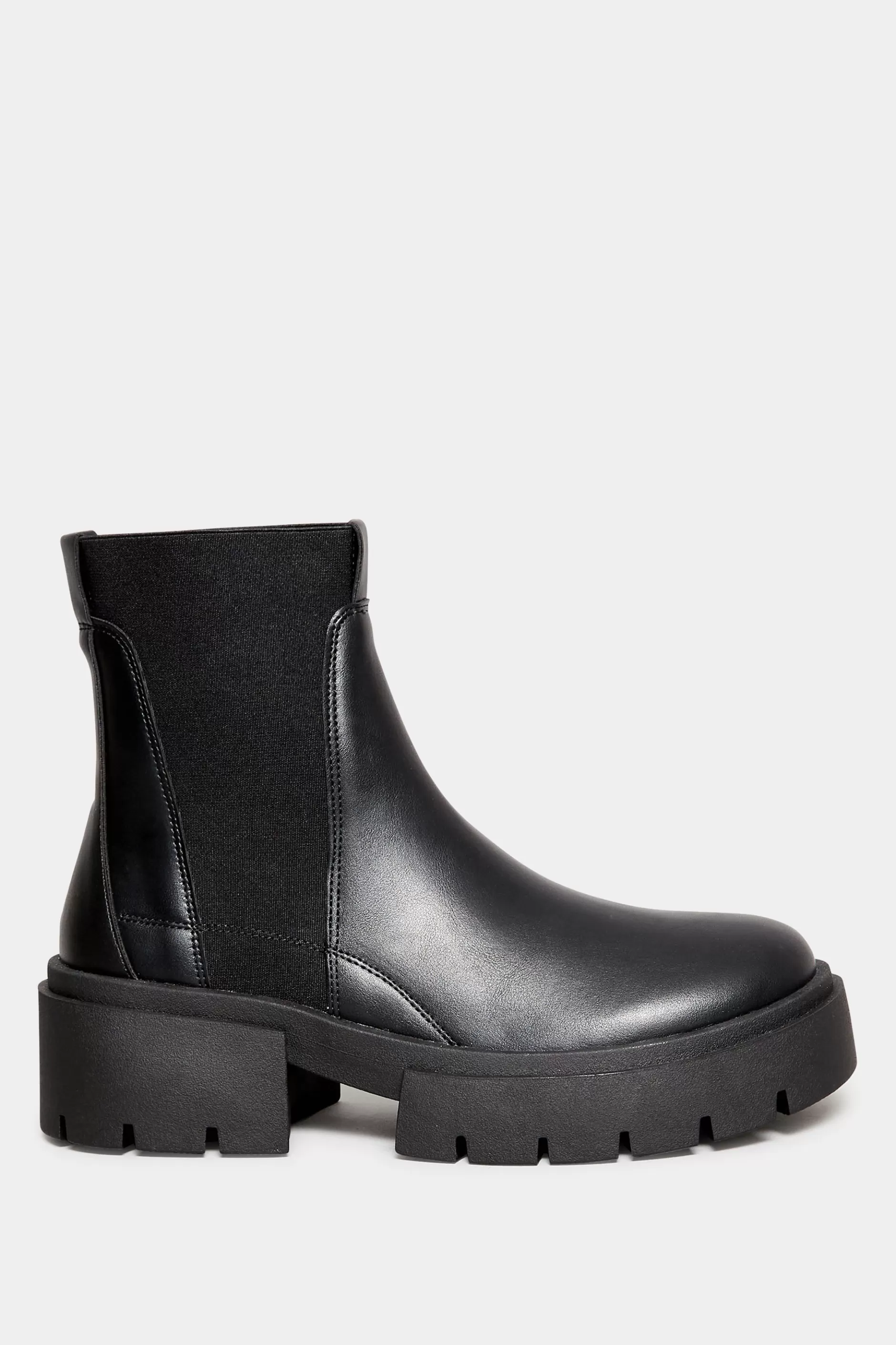 Women M&Co Boots>Limited Collection Limited Collection Black Chunky Chelsea Ankle Boots In Wide E Fit