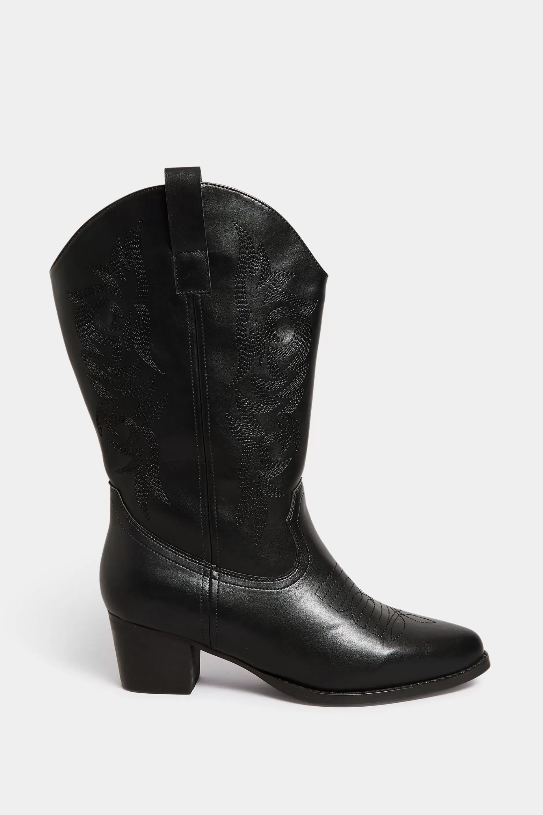 Women M&Co Boots>Limited Collection Limited Collection Black Cowboy Boots In Extra Wide Eee Fit