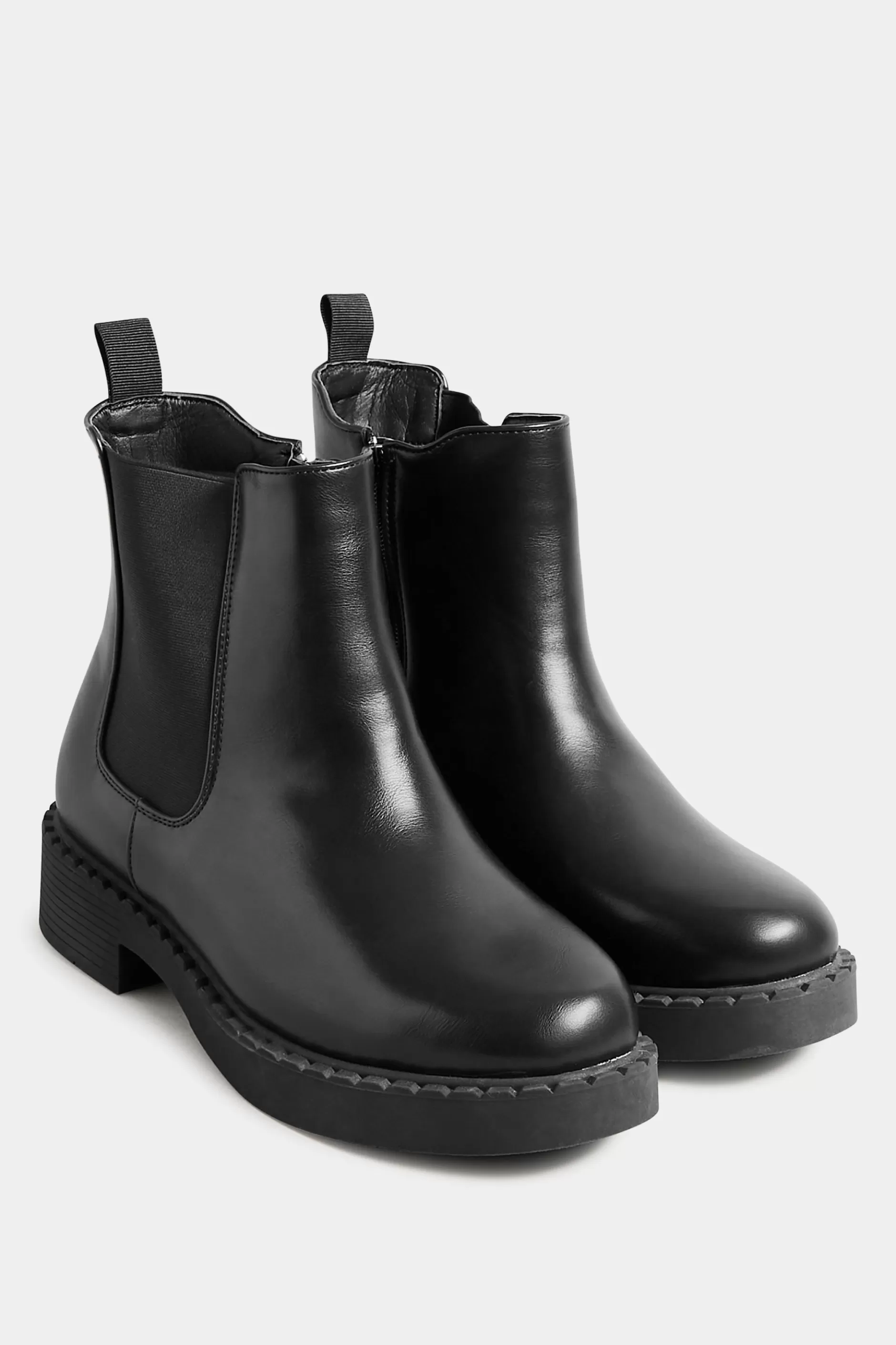 Women M&Co Boots>Limited Collection Limited Collection Black Faux Leather Chelsea Boots In Extra Wide Eee Fit