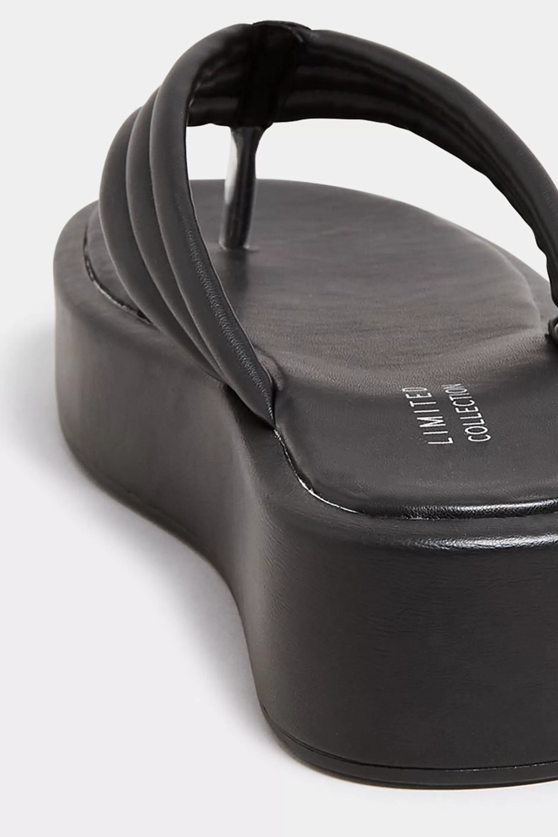 Women M&Co Flat Shoes>Limited Collection Limited Collection Black Flatform Flip Flops In Wide E Fit