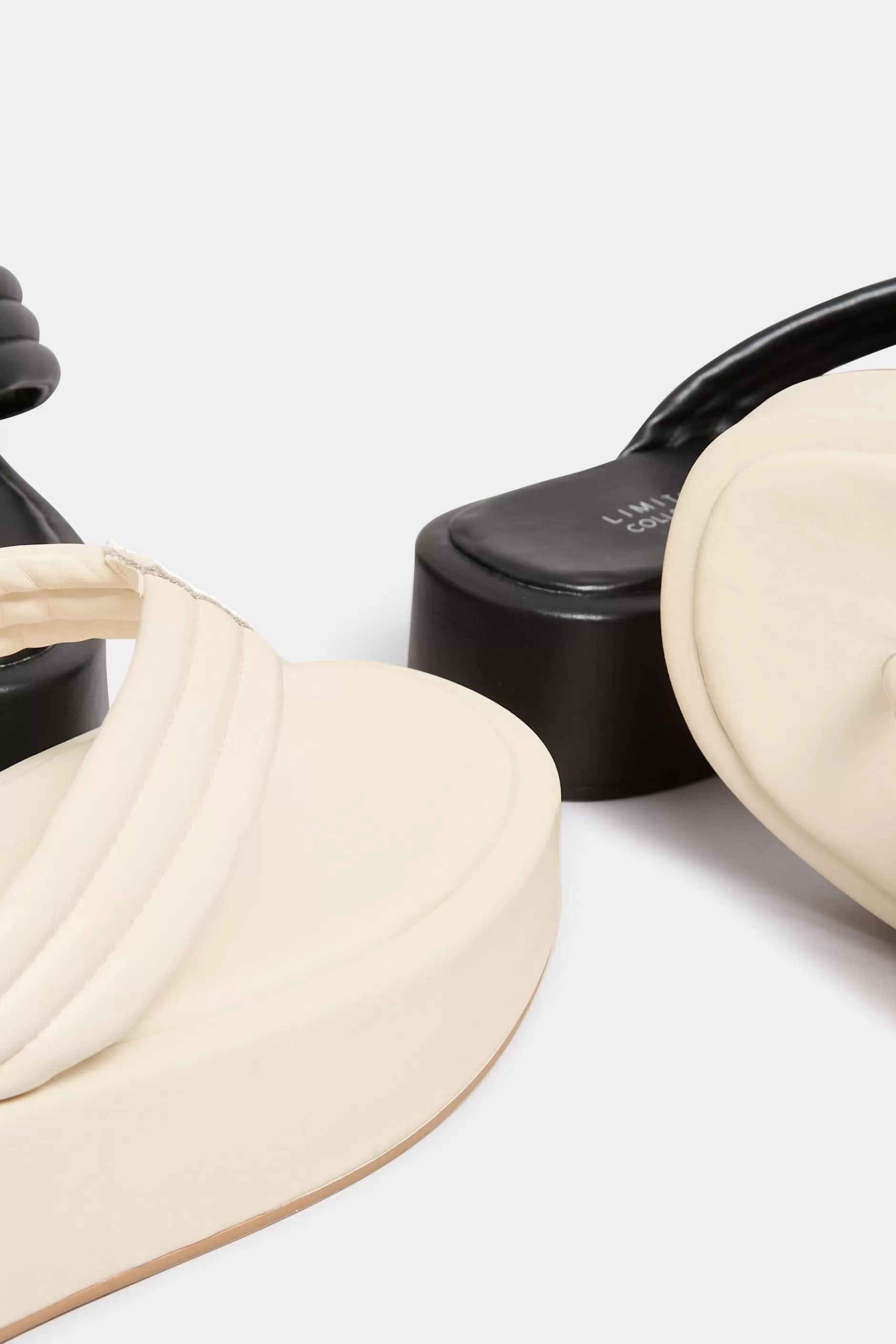 Women M&Co Flat Shoes>Limited Collection Limited Collection Black Flatform Flip Flops In Wide E Fit
