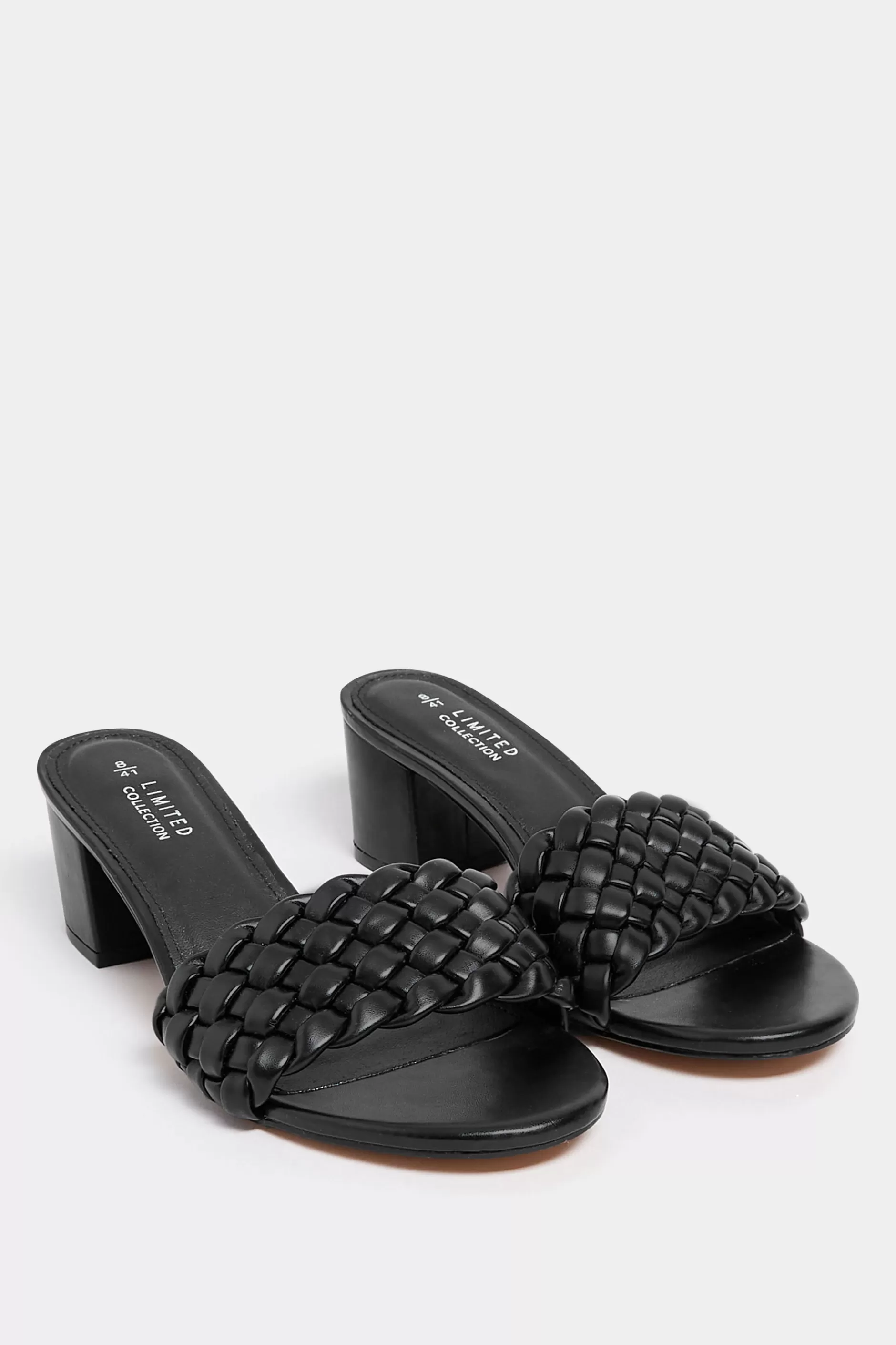 Women M&Co Mules & Sliders>Limited Collection Limited Collection Black Plaited Mule In Wide E Fit & Extra Wide Eee Fit