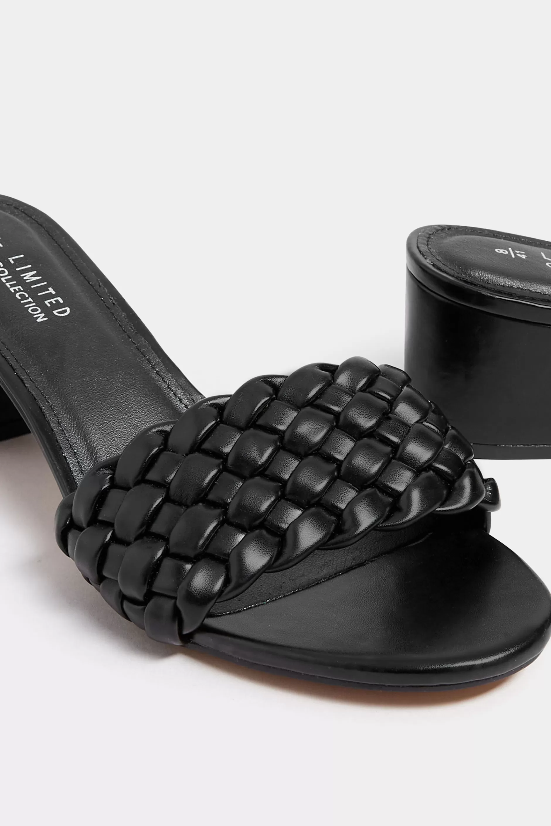 Women M&Co Mules & Sliders>Limited Collection Limited Collection Black Plaited Mule In Wide E Fit & Extra Wide Eee Fit