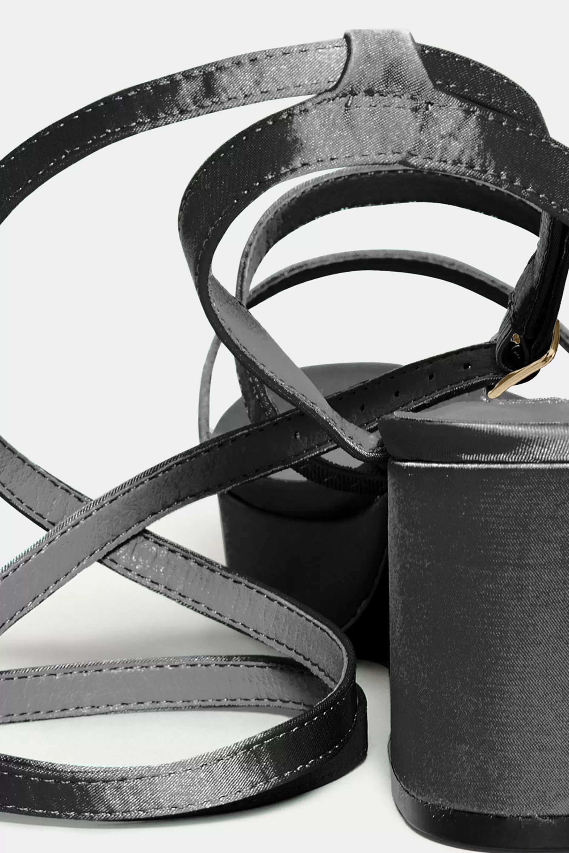 Women M&Co Heels>Limited Collection Limited Collection Black Satin Strappy Platform Heels In Wide E Fit & Extra Wide Eee Fit