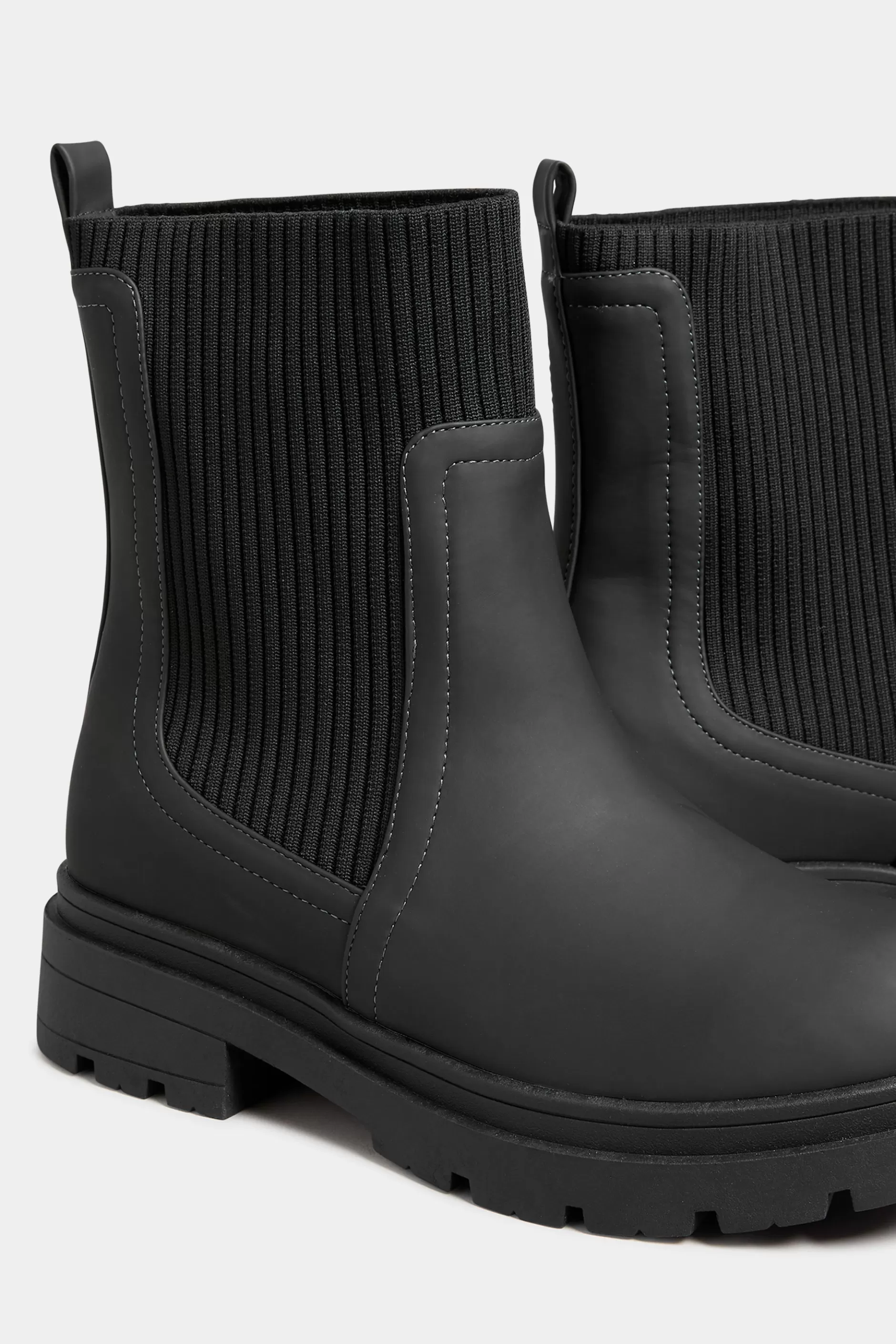 Women M&Co Boots>Limited Collection Limited Collection Black Sock Chelsea Boots In Wide E Fit & Extra Wide Eee Fit