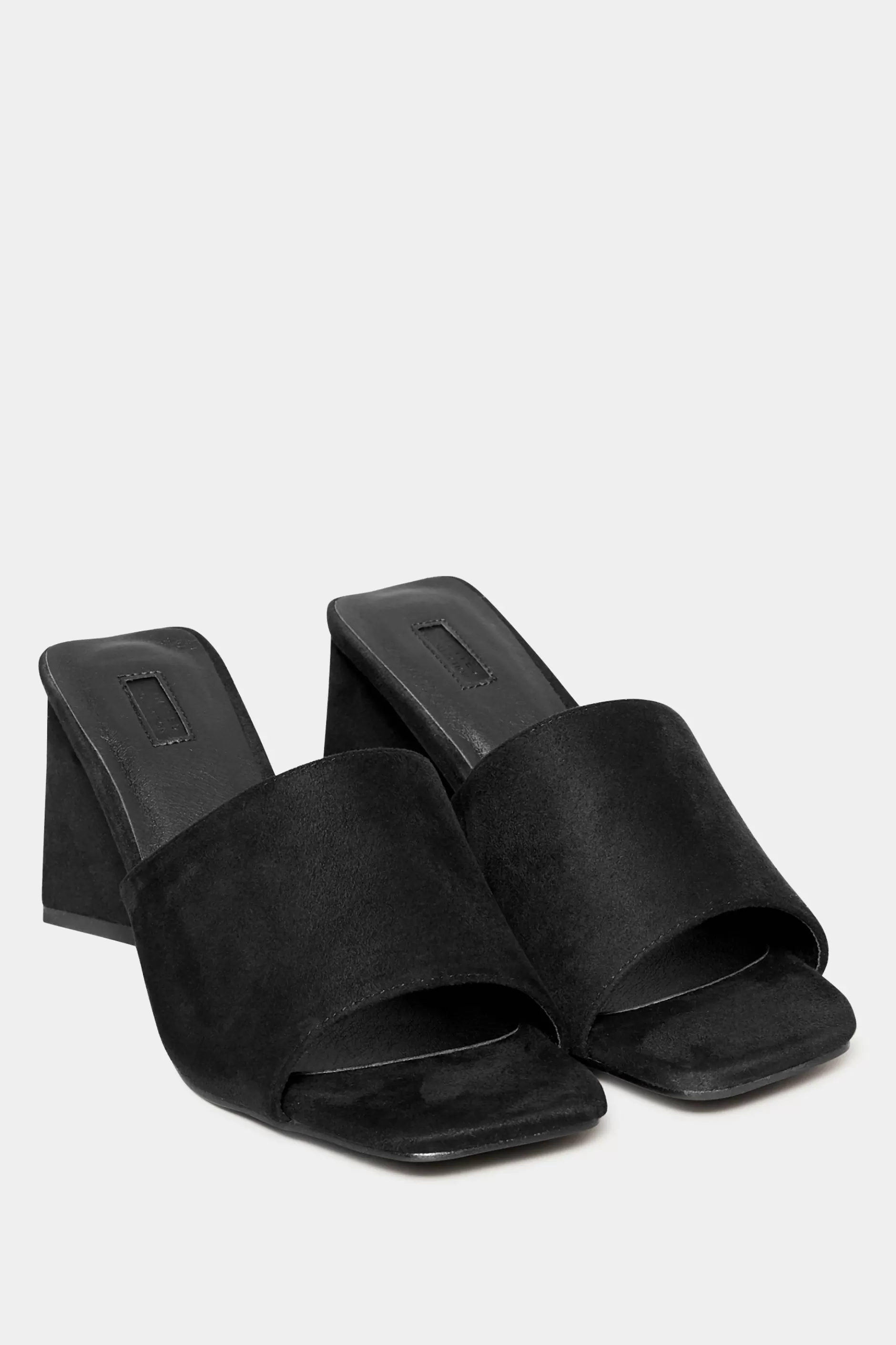 Women M&Co Mules & Sliders>Limited Collection Limited Collection Black Triangular Heeled Mules In Wide E Fit & Extra Wide Eee Fit