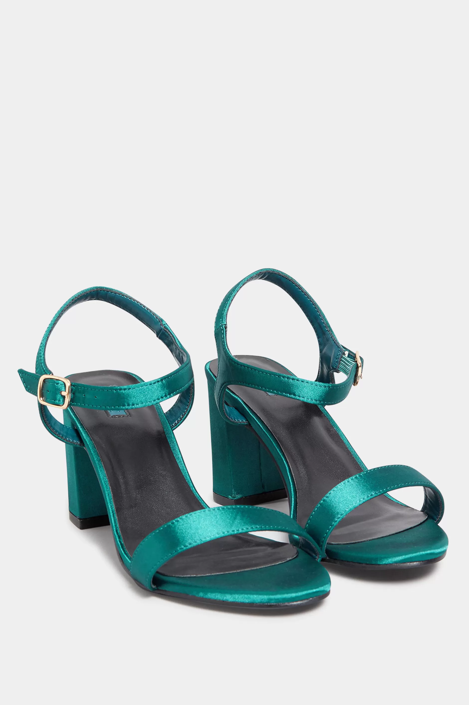 Women M&Co Heels>Limited Collection Limited Collection Dark Green Block Heel Sandal In Wide E Fit & Extra Wide Eee Fit