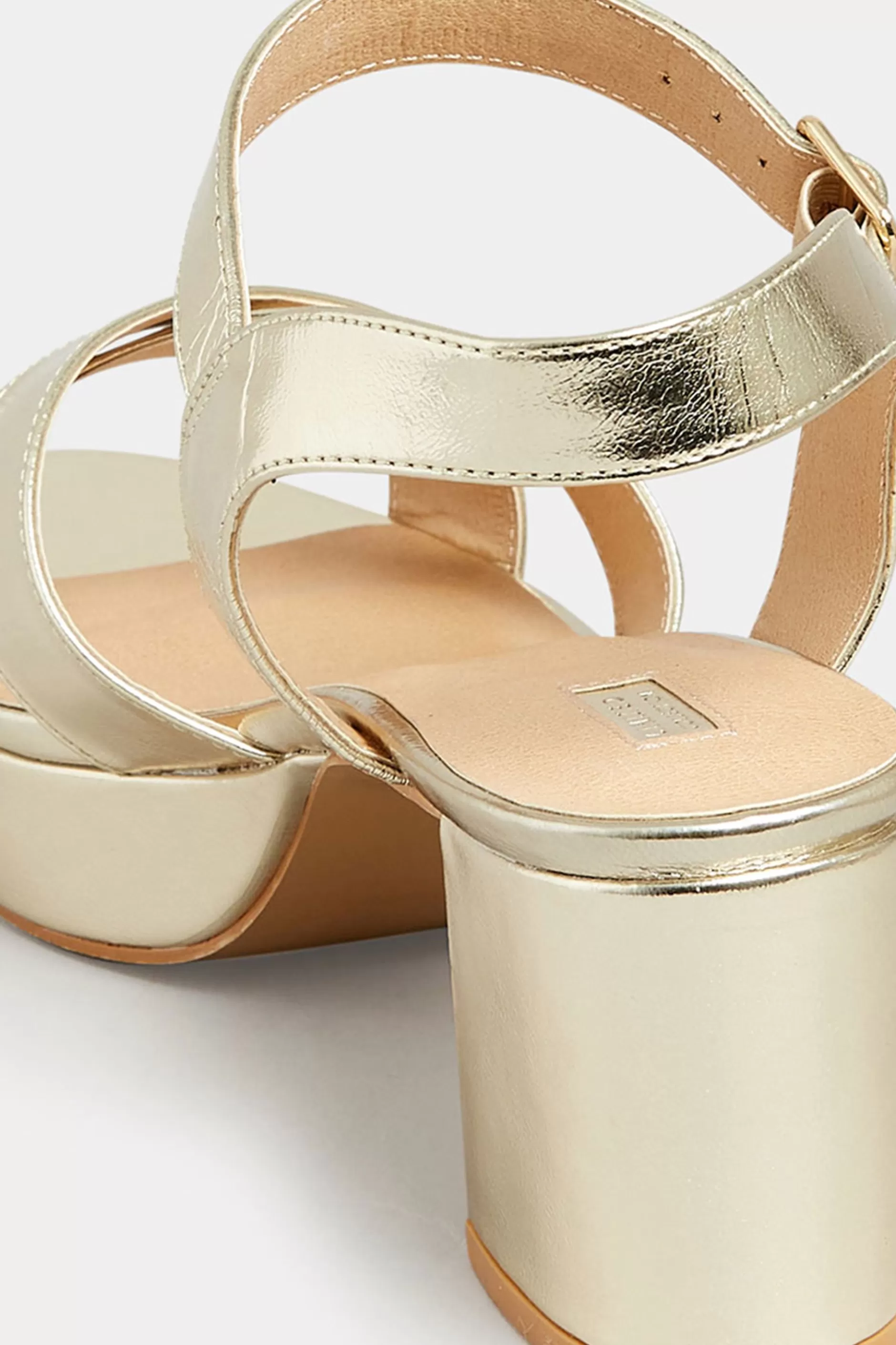 Women M&Co Heels>Limited Collection Limited Collection Gold Metallic Platform Heels In Wide E Fit & Extra Wide Eee Fit