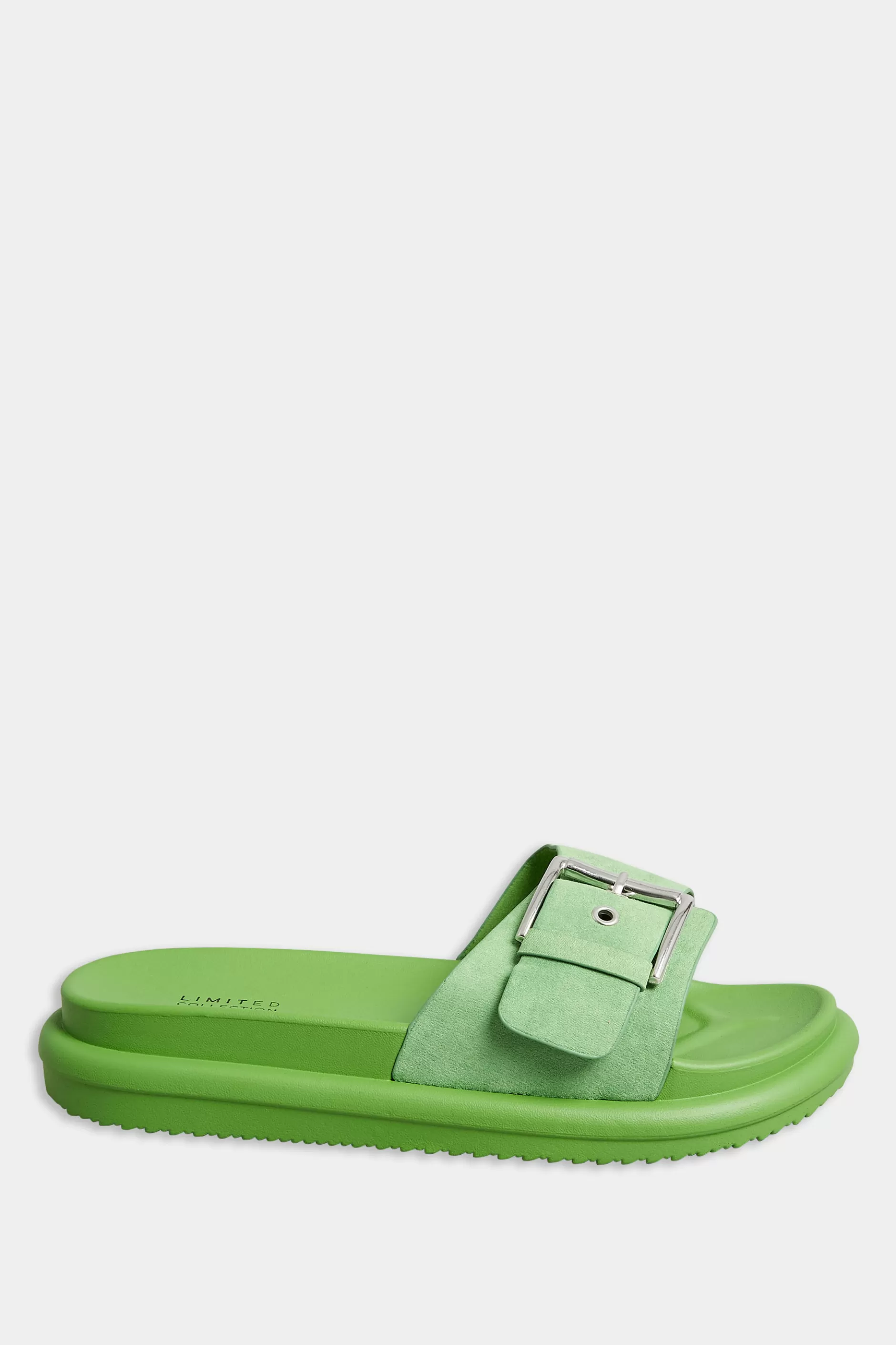 Women M&Co Mules & Sliders>Limited Collection Limited Collection Green Buckle Strap Mule Sandals In Wide E Fit & Extra Wide Eee Fit
