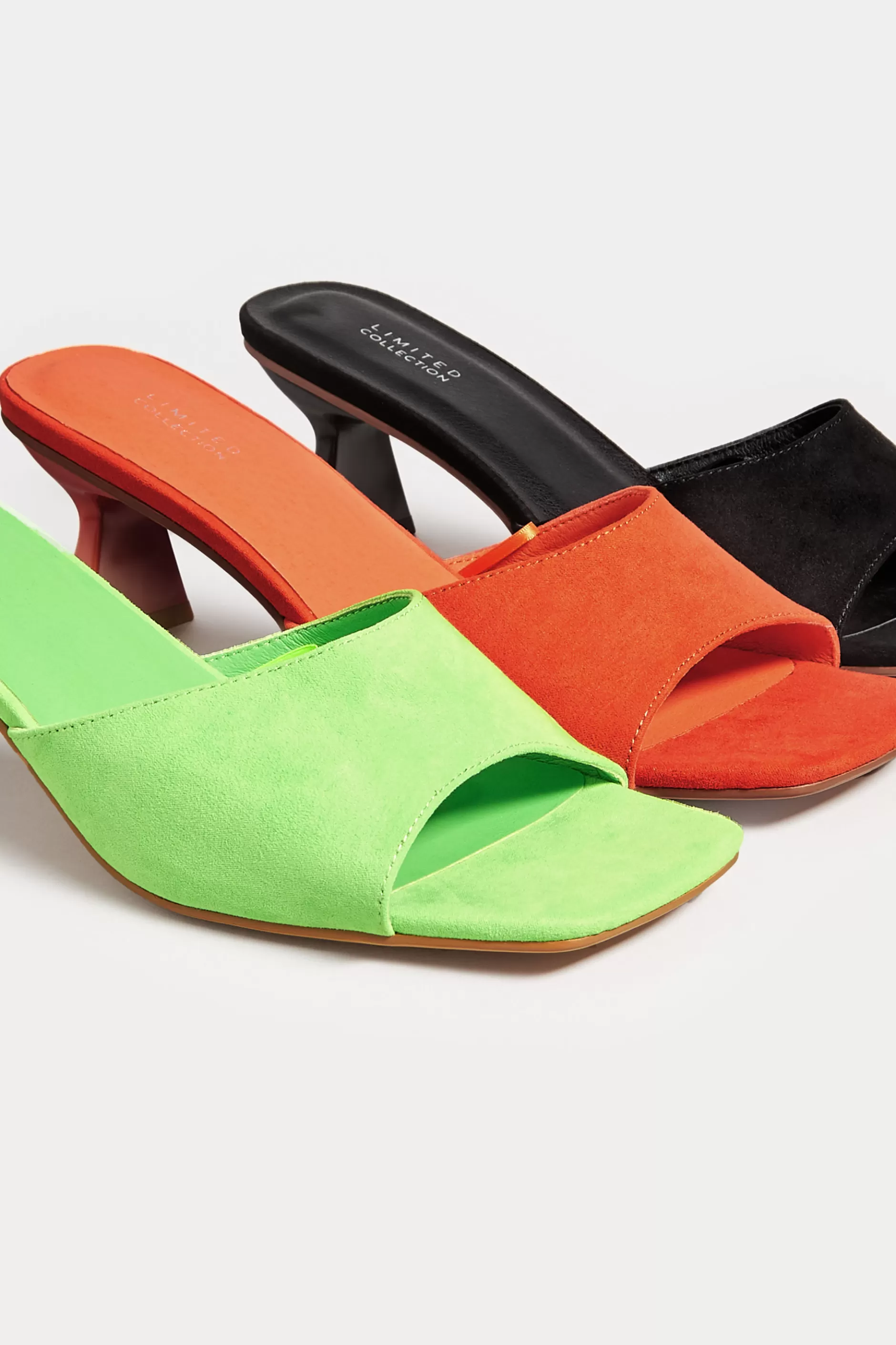 Women M&Co Mules & Sliders>Limited Collection Limited Collection Green Kitten Heel Mule In Wide E Fit & Extra Wide Eee Fit