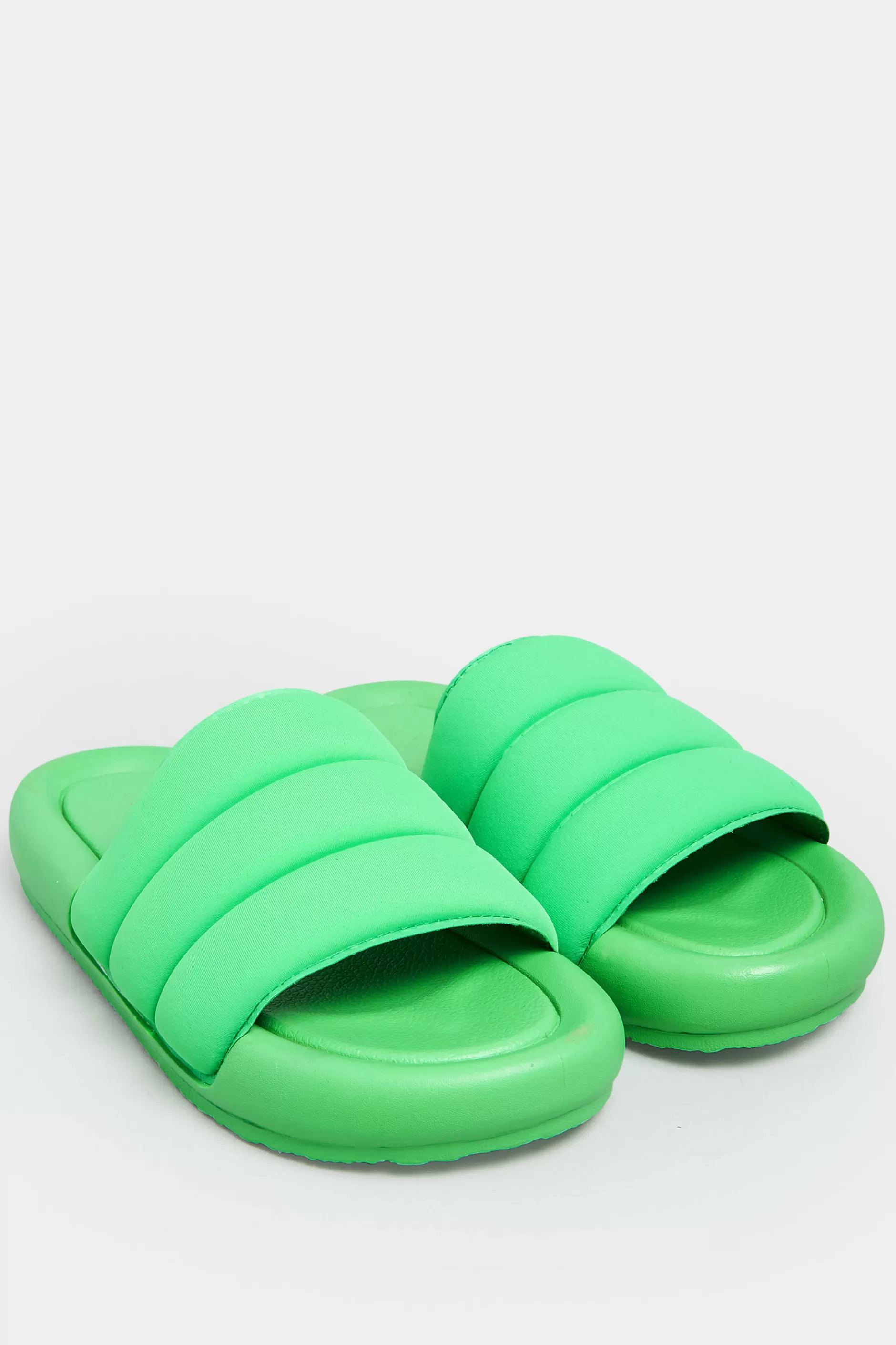 Women M&Co Mules & Sliders>Limited Collection Limited Collection Green Padded Sliders In Wide E Fit