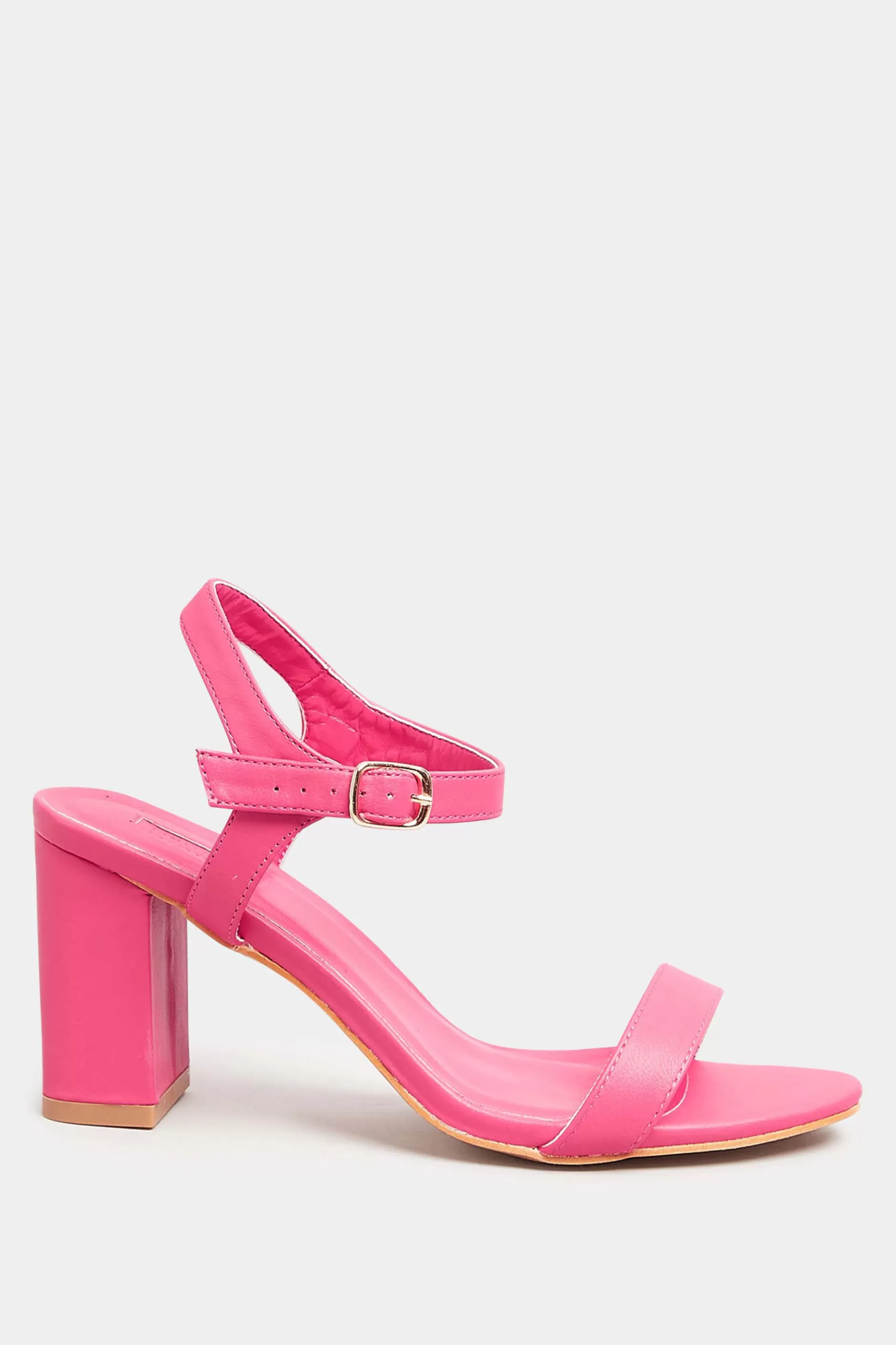 Women M&Co Heels>Limited Collection Limited Collection Hot Pink Block Heel Sandal In Wide E Fit & Extra Wide Fit