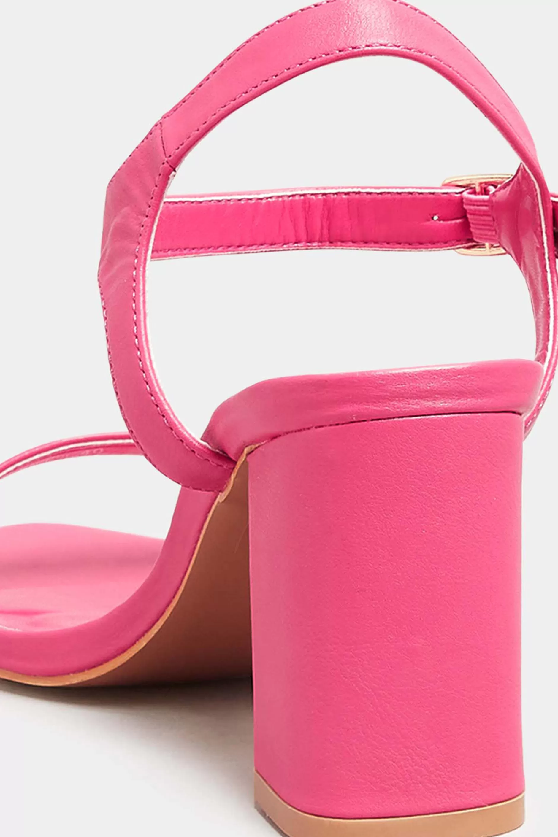 Women M&Co Heels>Limited Collection Limited Collection Hot Pink Block Heel Sandal In Wide E Fit & Extra Wide Fit