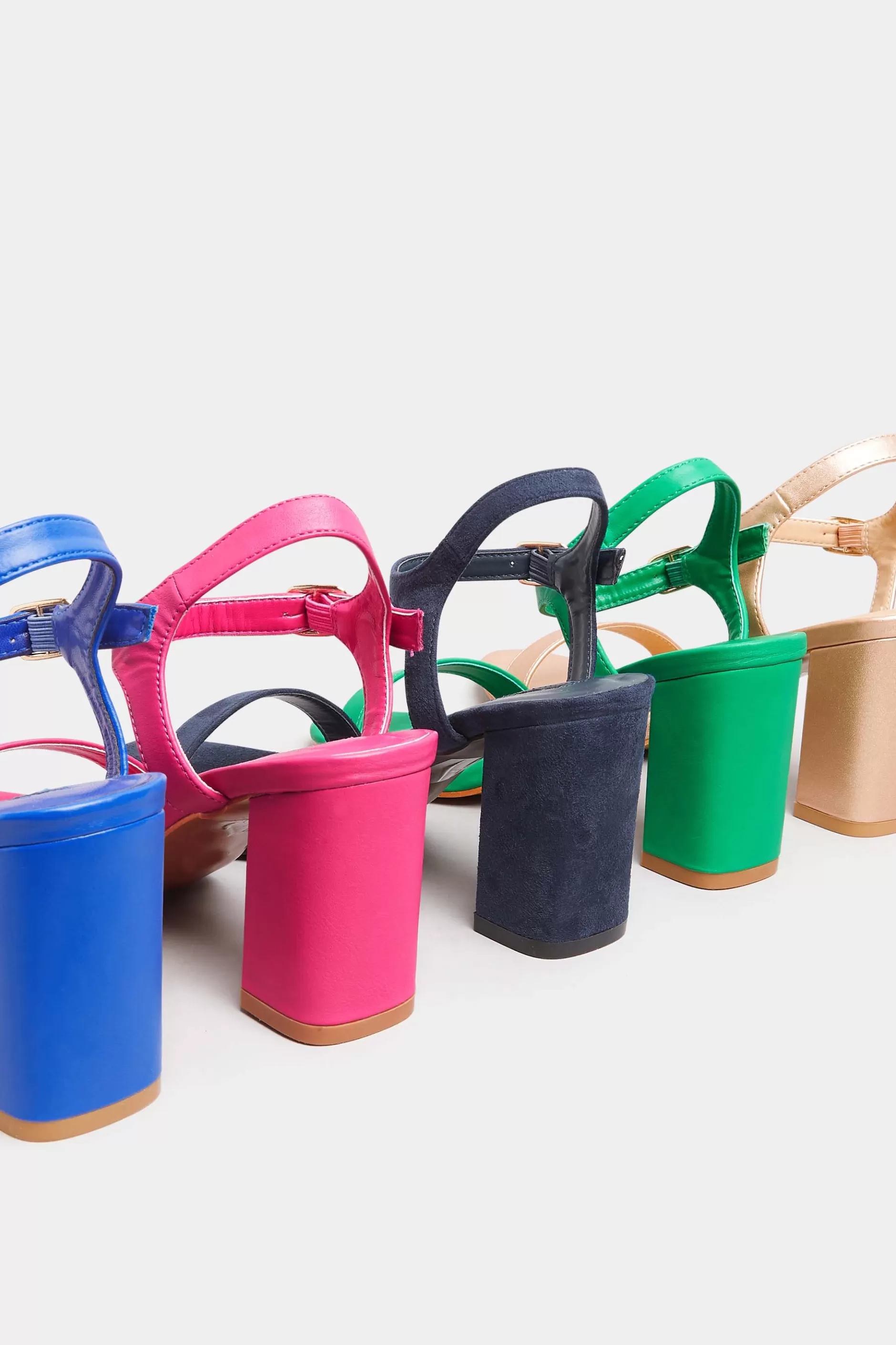 Women M&Co Heels>Limited Collection Limited Collection Hot Pink Block Heel Sandal In Wide E Fit & Extra Wide Fit