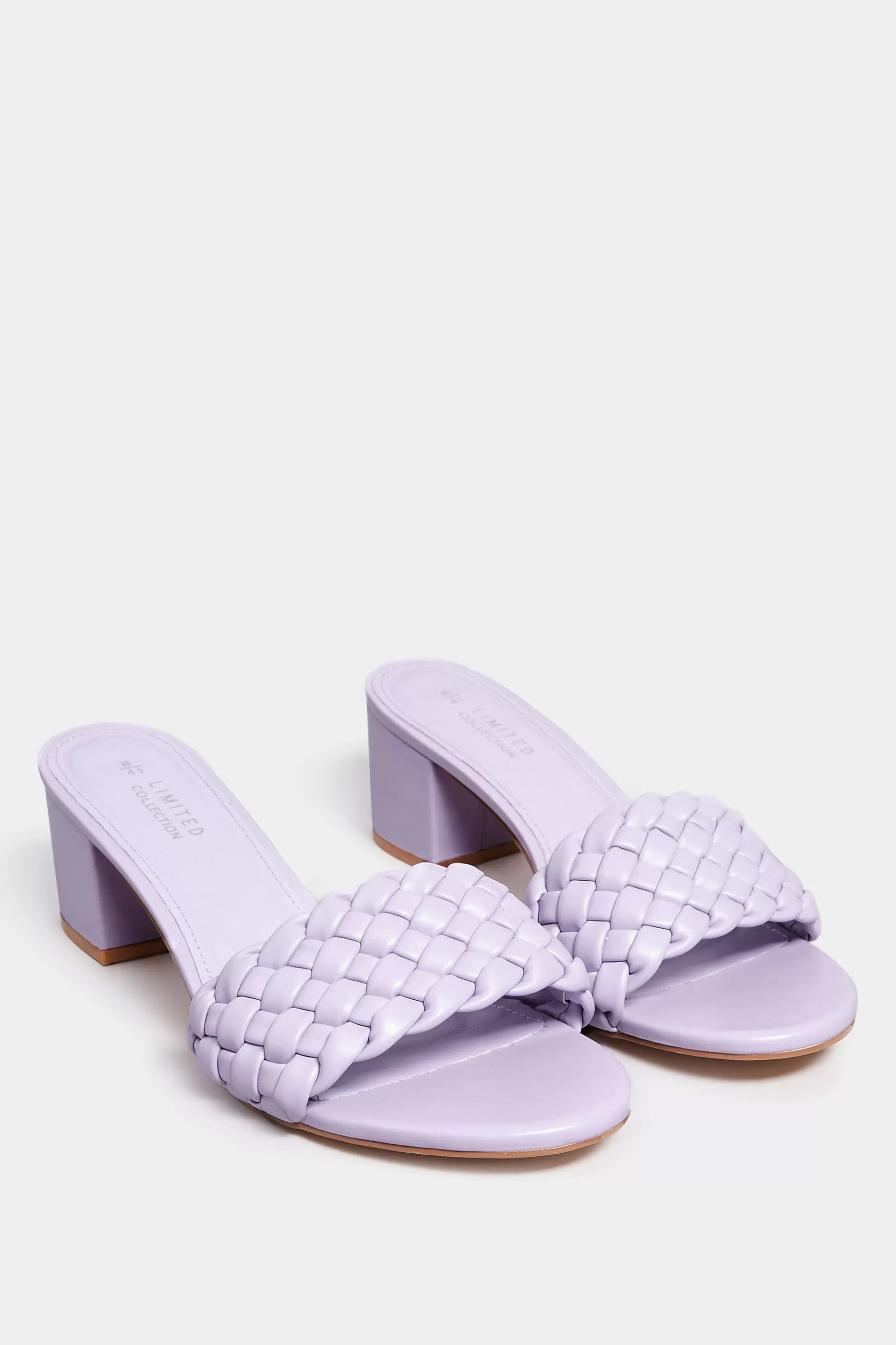 Women M&Co Mules & Sliders>Limited Collection Limited Collection Lilac Purple Plaited Mule In Wide E Fit & Extra Wide Eee Fit