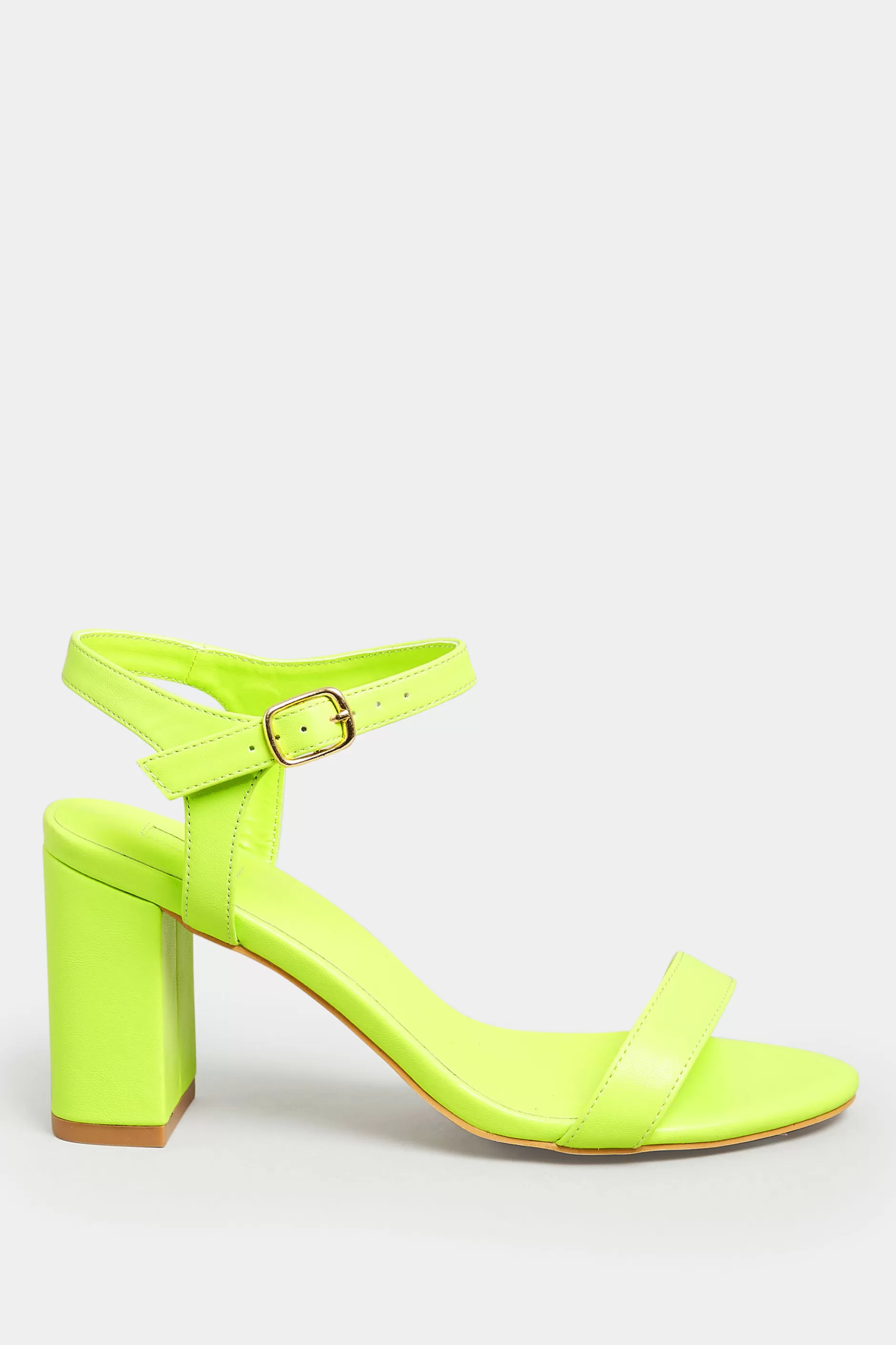 Women M&Co Heels>Limited Collection Limited Collection Lime Green Block Heel Sandal In Wide E Fit & Extra Wide Fit