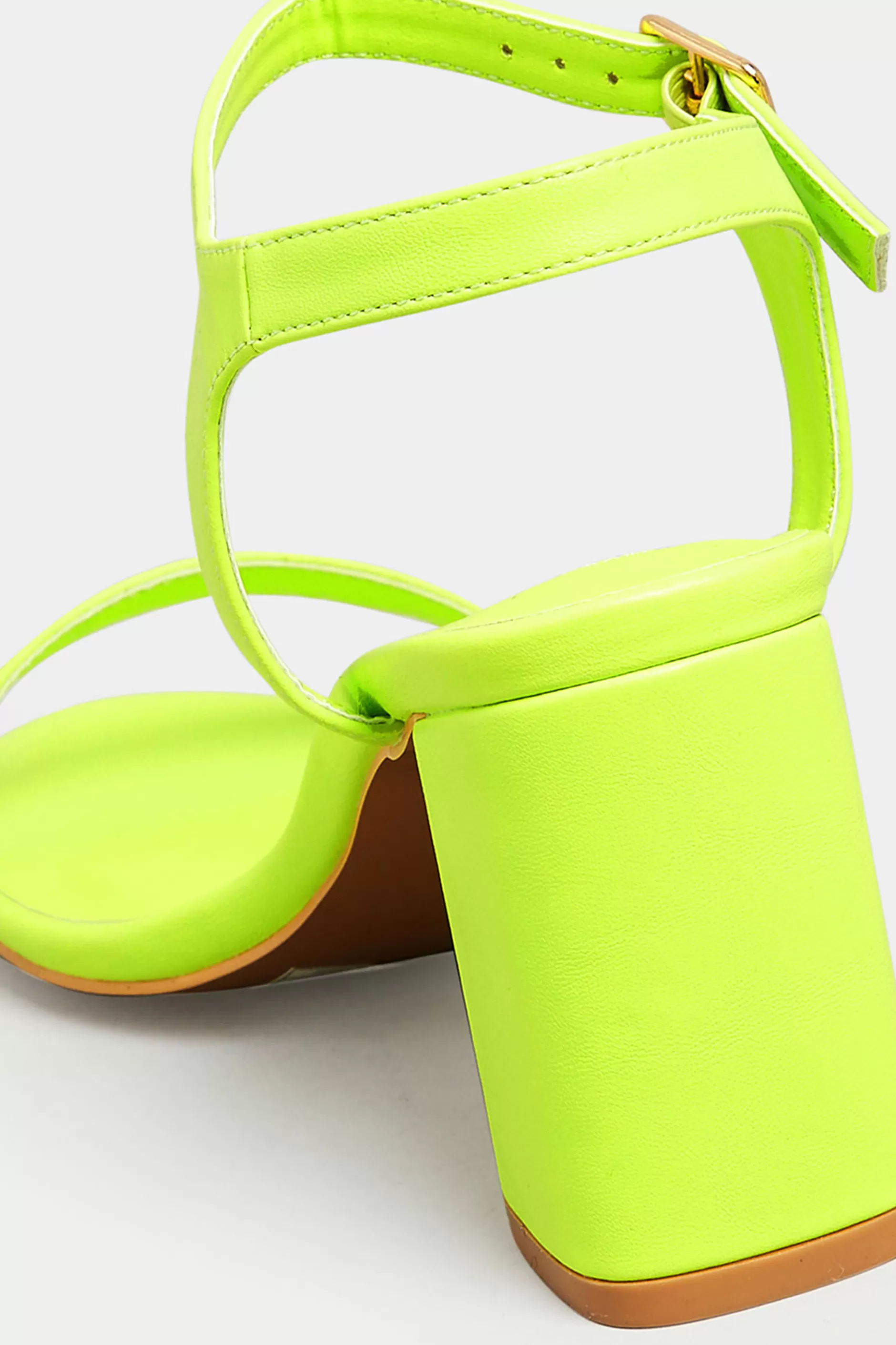 Women M&Co Heels>Limited Collection Limited Collection Lime Green Block Heel Sandal In Wide E Fit & Extra Wide Fit