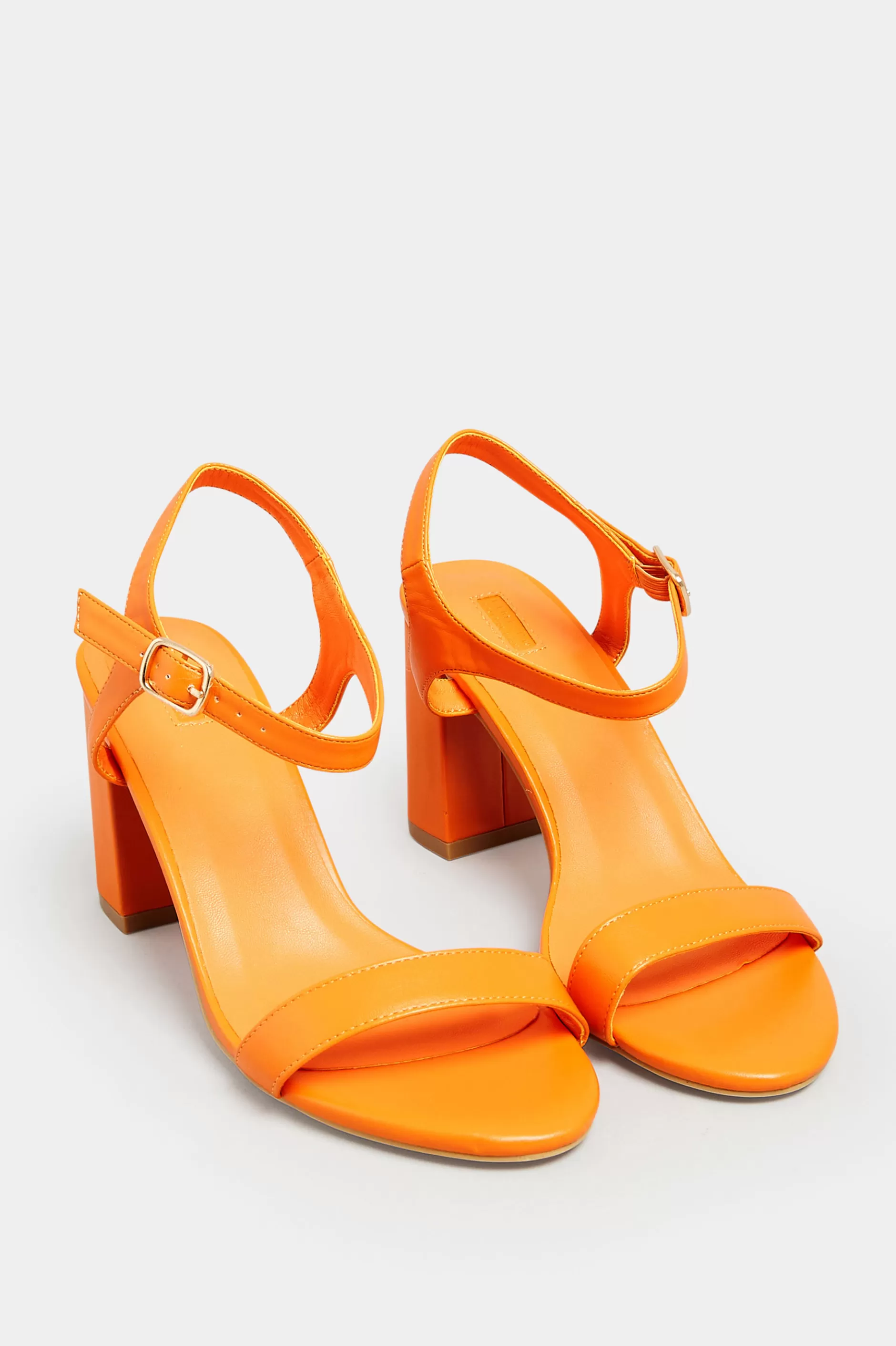 Women M&Co Heels>Limited Collection Limited Collection Orange Block Heel Sandal In Wide E Fit & Extra Wide Fit
