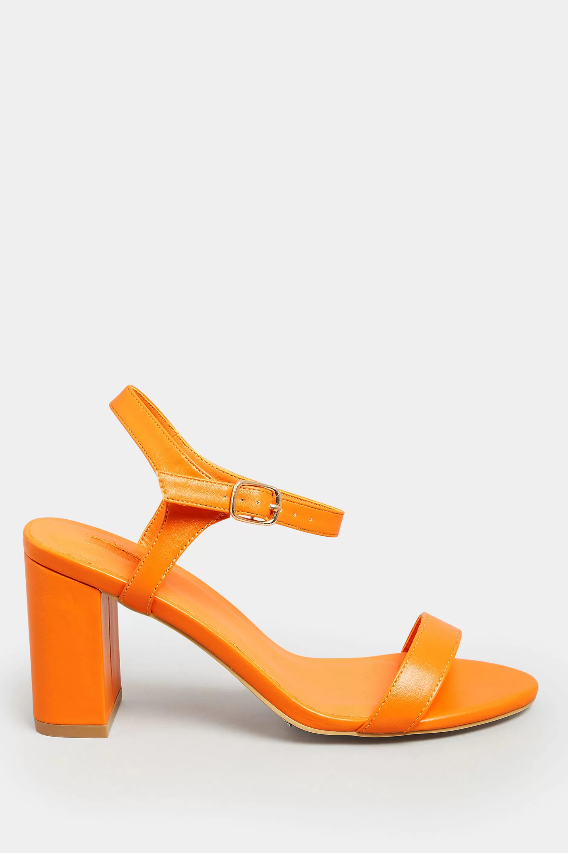 Women M&Co Heels>Limited Collection Limited Collection Orange Block Heel Sandal In Wide E Fit & Extra Wide Fit