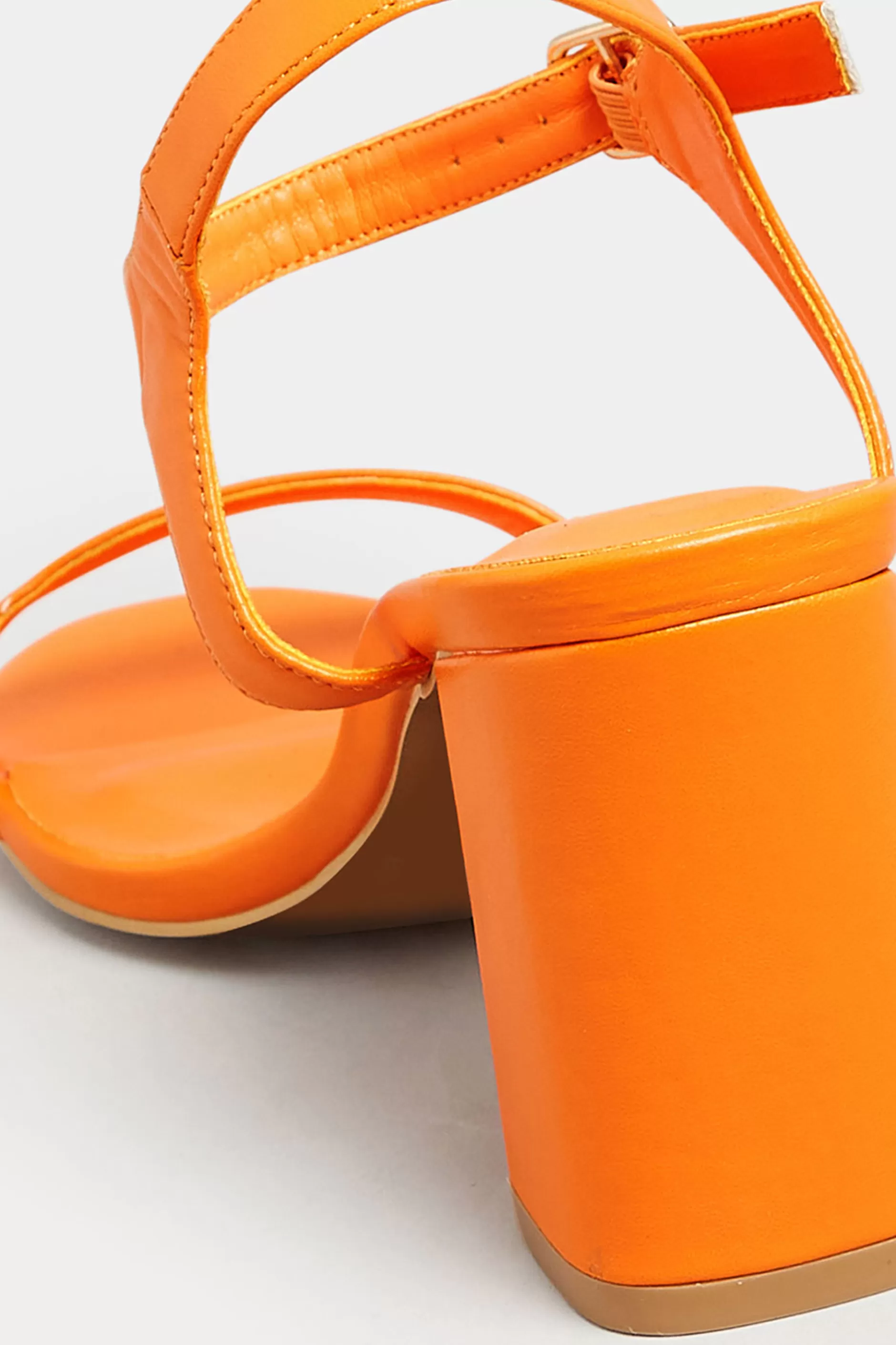 Women M&Co Heels>Limited Collection Limited Collection Orange Block Heel Sandal In Wide E Fit & Extra Wide Fit