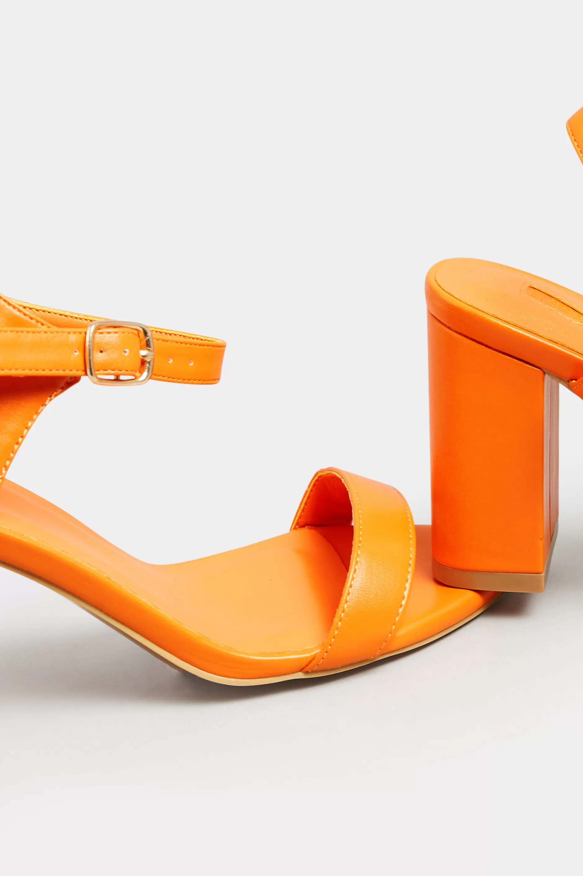 Women M&Co Heels>Limited Collection Limited Collection Orange Block Heel Sandal In Wide E Fit & Extra Wide Fit