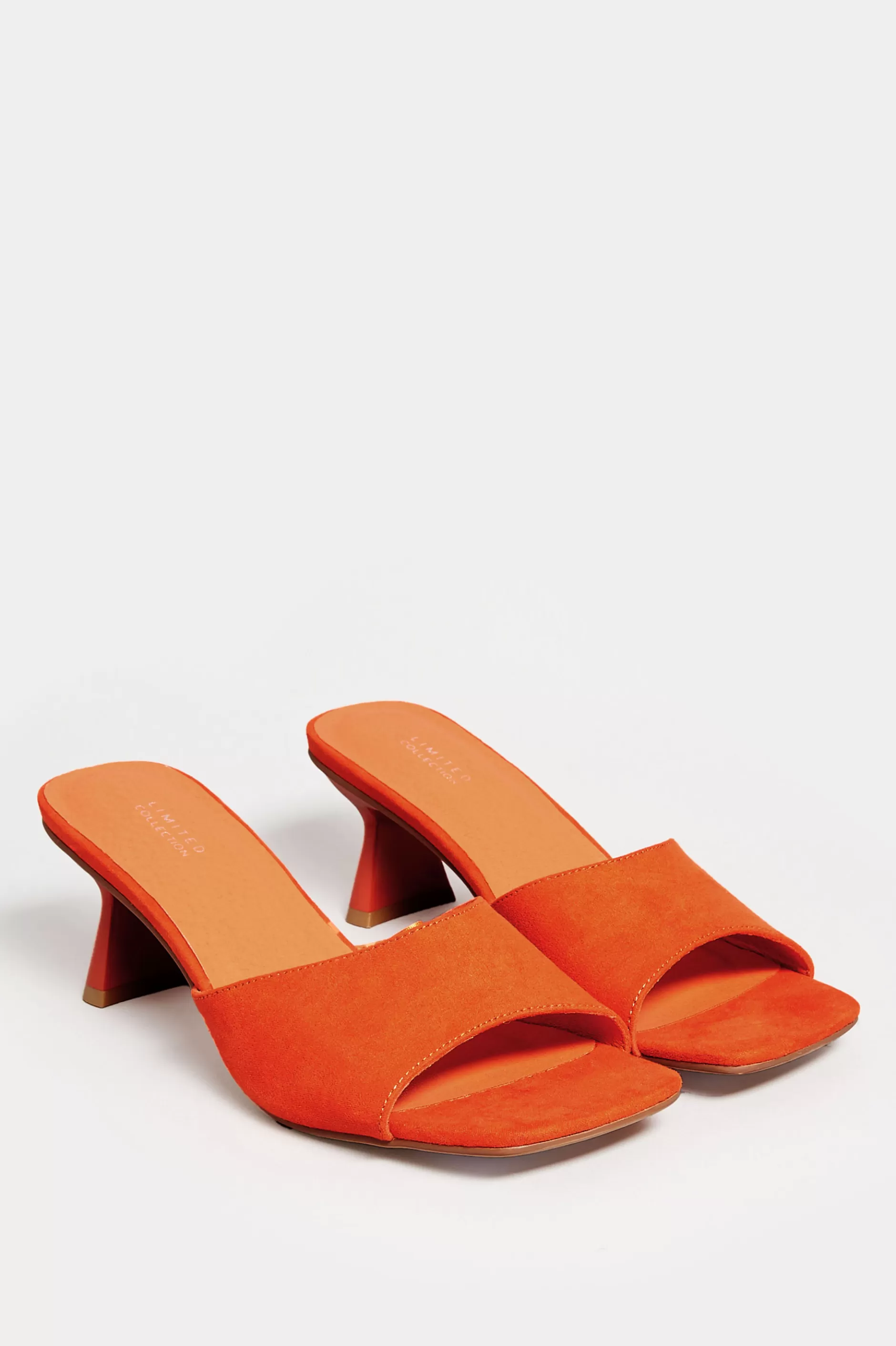 Women M&Co Mules & Sliders>Limited Collection Limited Collection Orange Kitten Heel Mule In Wide E Fit & Extra Wide Eee Fit