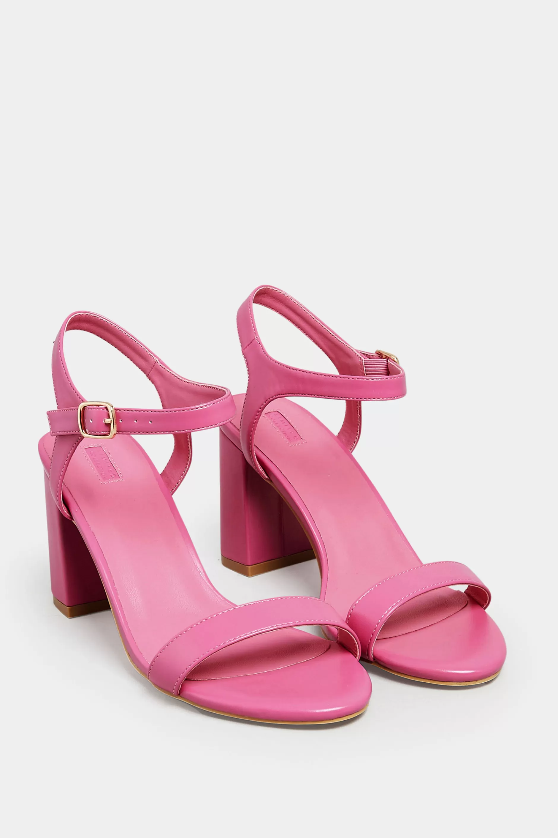 Women M&Co Heels>Limited Collection Limited Collection Pink Block Heel Sandal In Wide E Fit & Extra Wide Fit