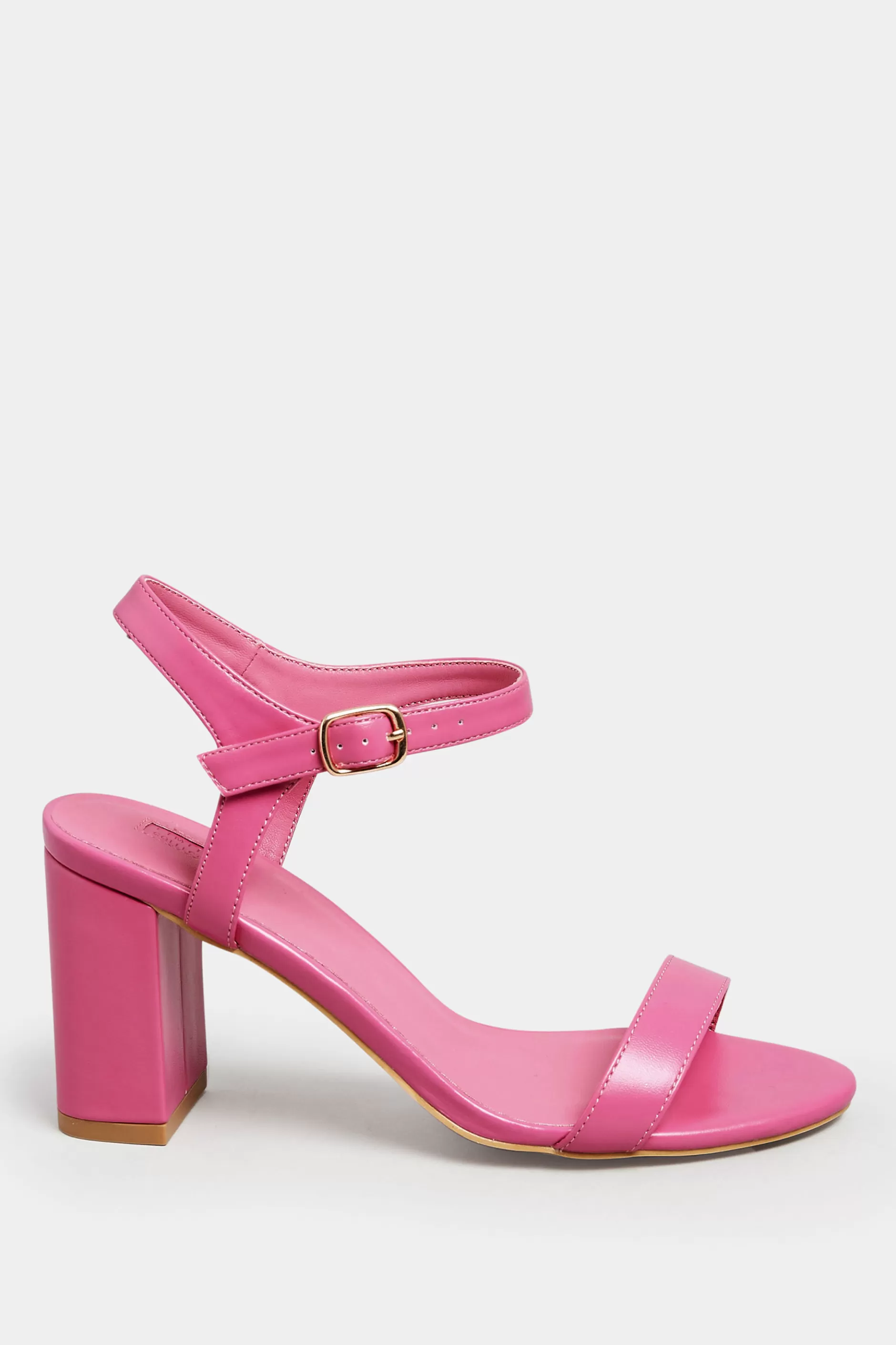 Women M&Co Heels>Limited Collection Limited Collection Pink Block Heel Sandal In Wide E Fit & Extra Wide Fit
