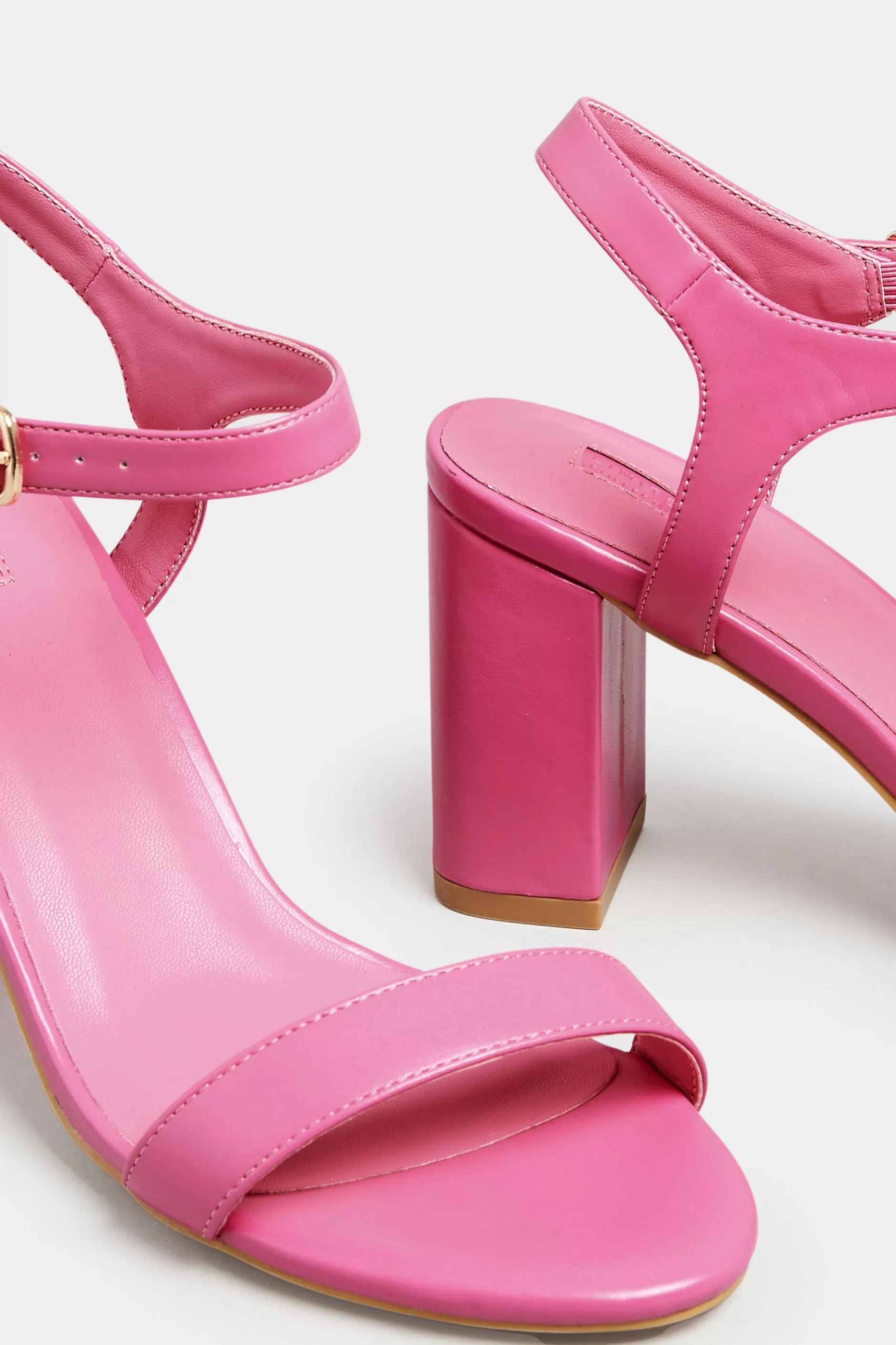 Women M&Co Heels>Limited Collection Limited Collection Pink Block Heel Sandal In Wide E Fit & Extra Wide Fit