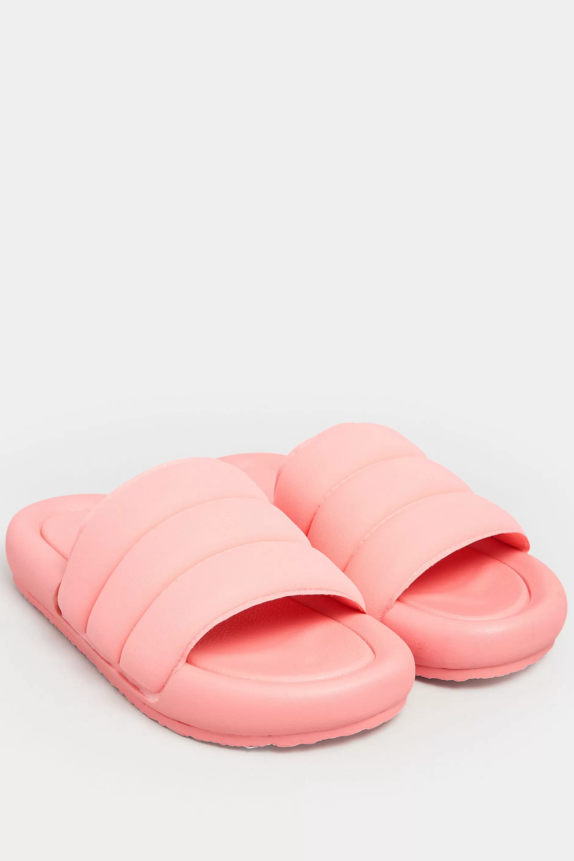 Women M&Co Mules & Sliders>Limited Collection Limited Collection Pink Padded Sliders In Wide E Fit