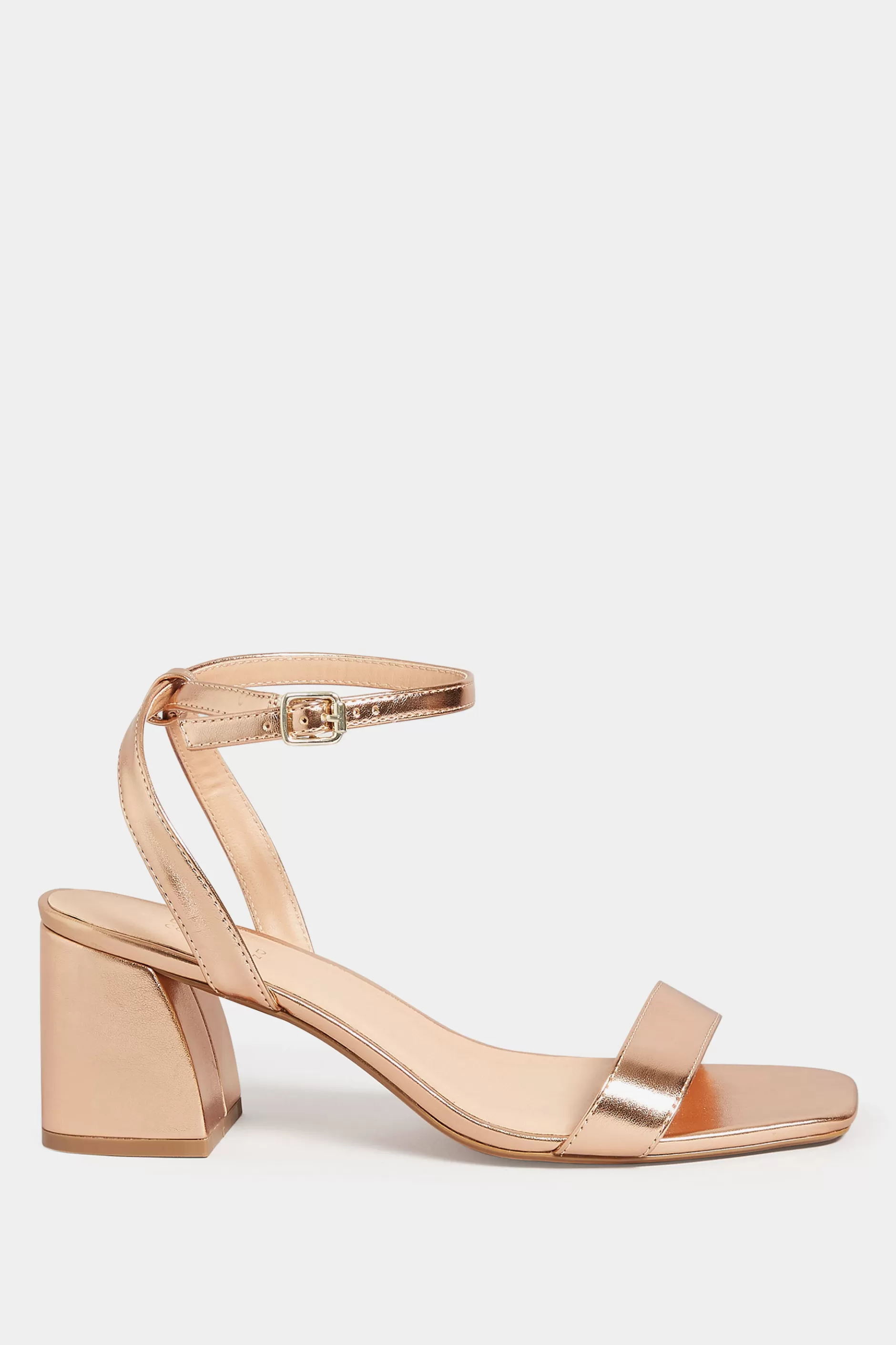 Women M&Co Heels>Limited Collection Limited Collection Rose Gold Block Heel Sandals In Wide E Fit & Extra Wide Eee Fit