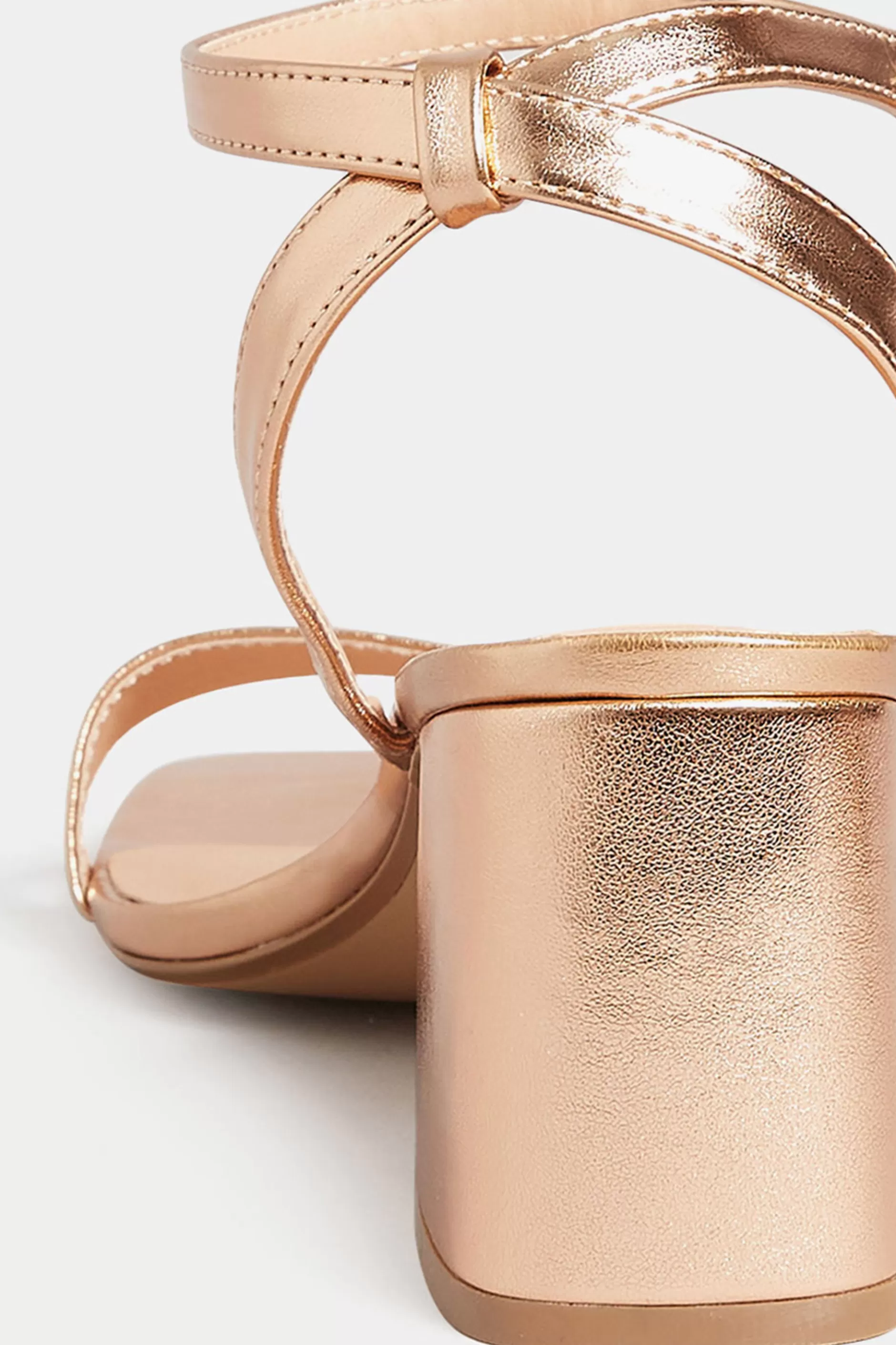 Women M&Co Heels>Limited Collection Limited Collection Rose Gold Block Heel Sandals In Wide E Fit & Extra Wide Eee Fit