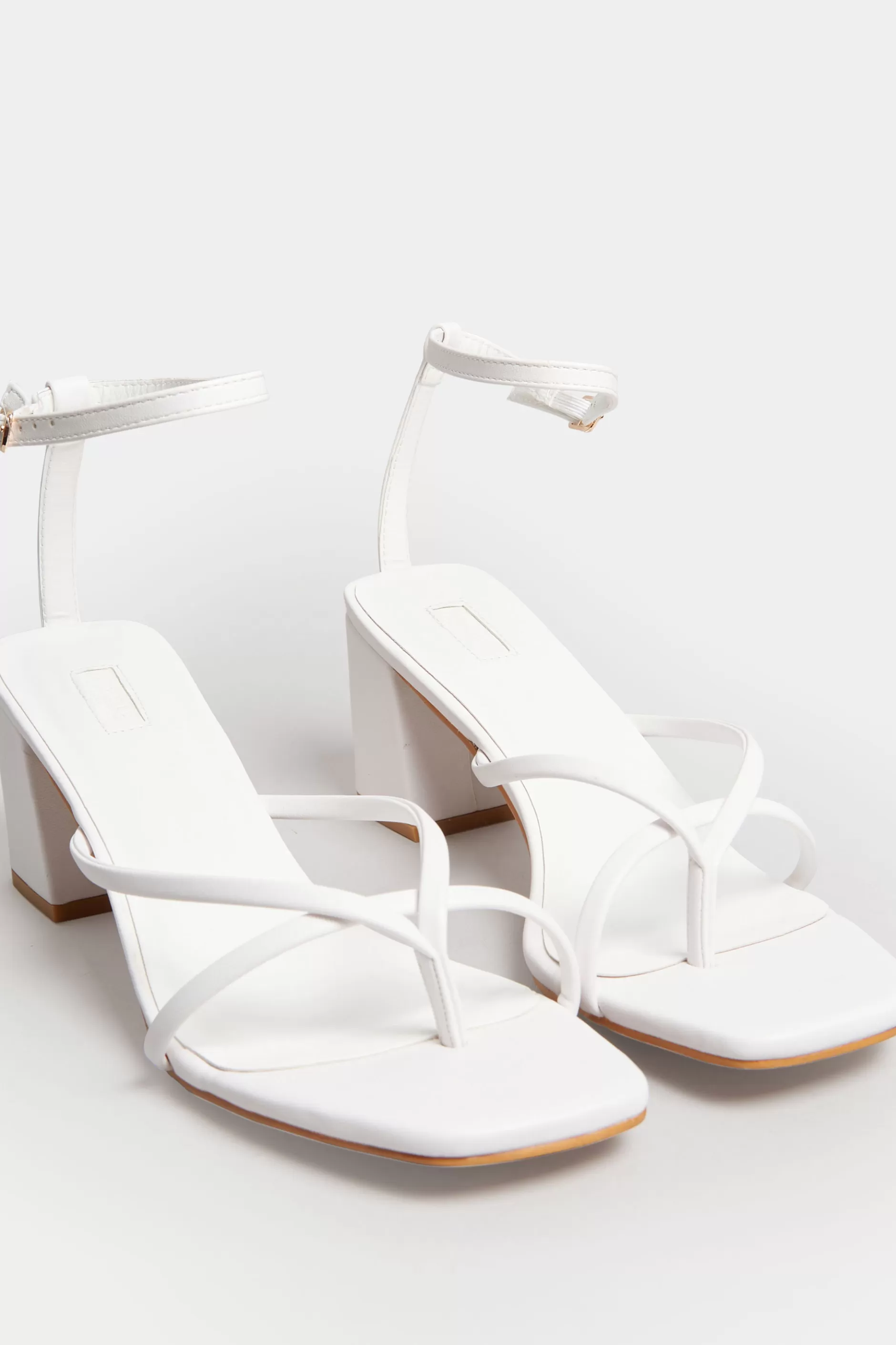 Women M&Co Heels>Limited Collection Limited Collection White Mid Toe Post Heeled Sandals In Extra Wide Eee Fit