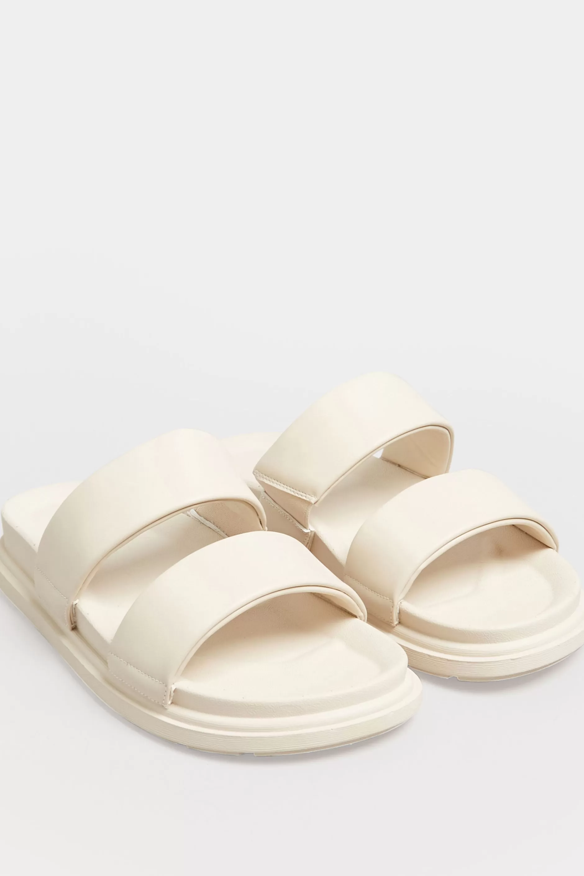 Women M&Co Sandals>Limited Collection Limited Collection White Two Strap Sandals In Extra Wide Eee Fit
