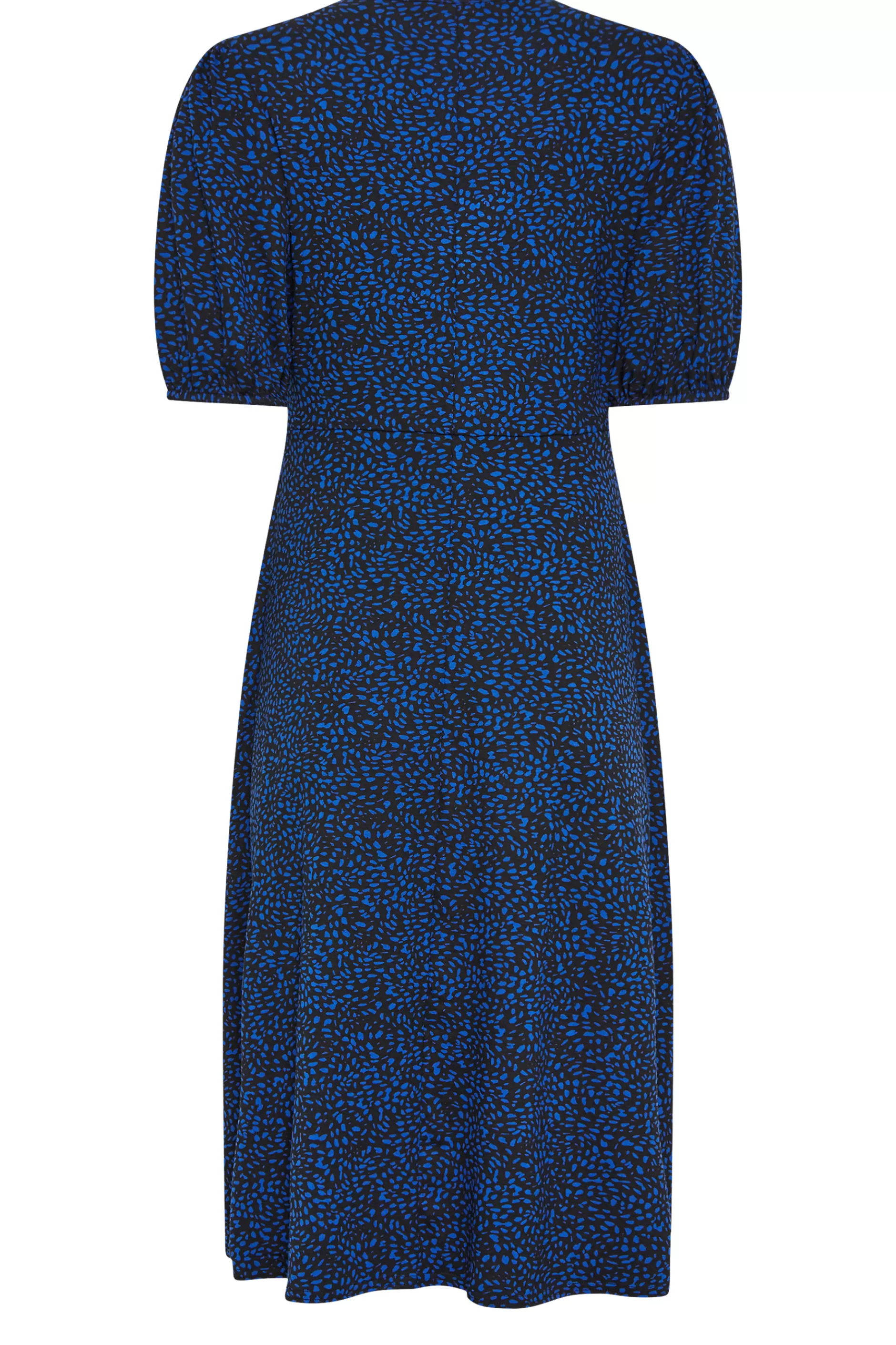 Women M&Co Midi Dresses> Petites Petite Cobalt Blue Dalmatian Print Midi Dress