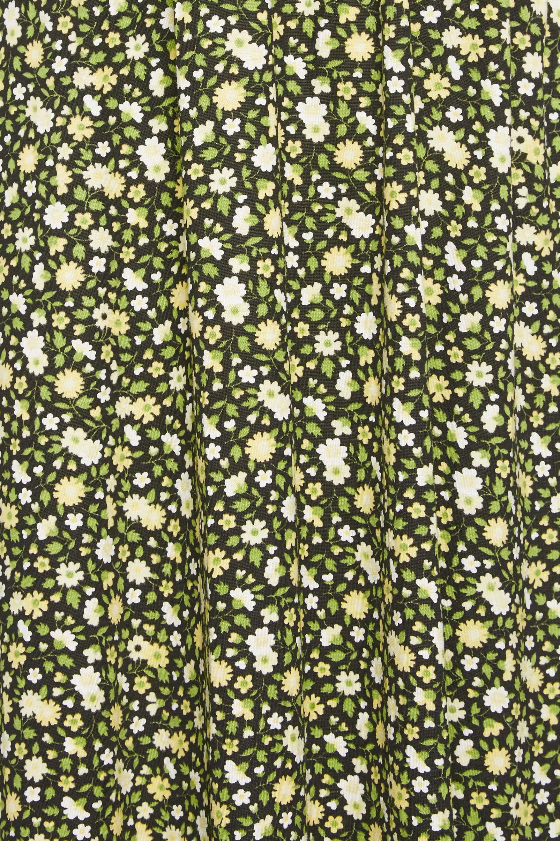 Women M&Co Midi Dresses> Petites Petite Green & Yellow Ditsy Floral Print Dress