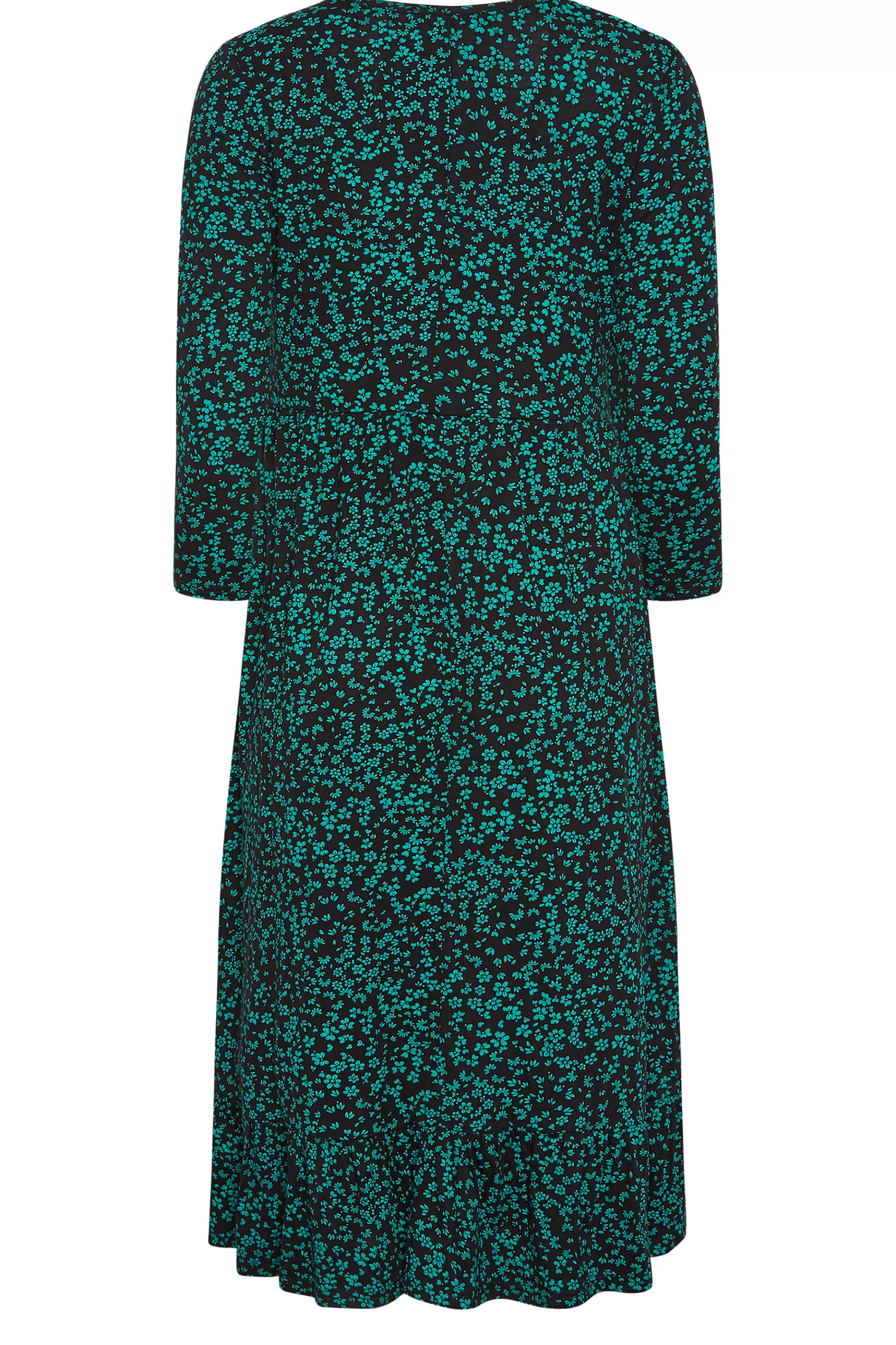 Women M&Co Midi Dresses> Petites Petite Green Ditsy Floral Print Midi Dress