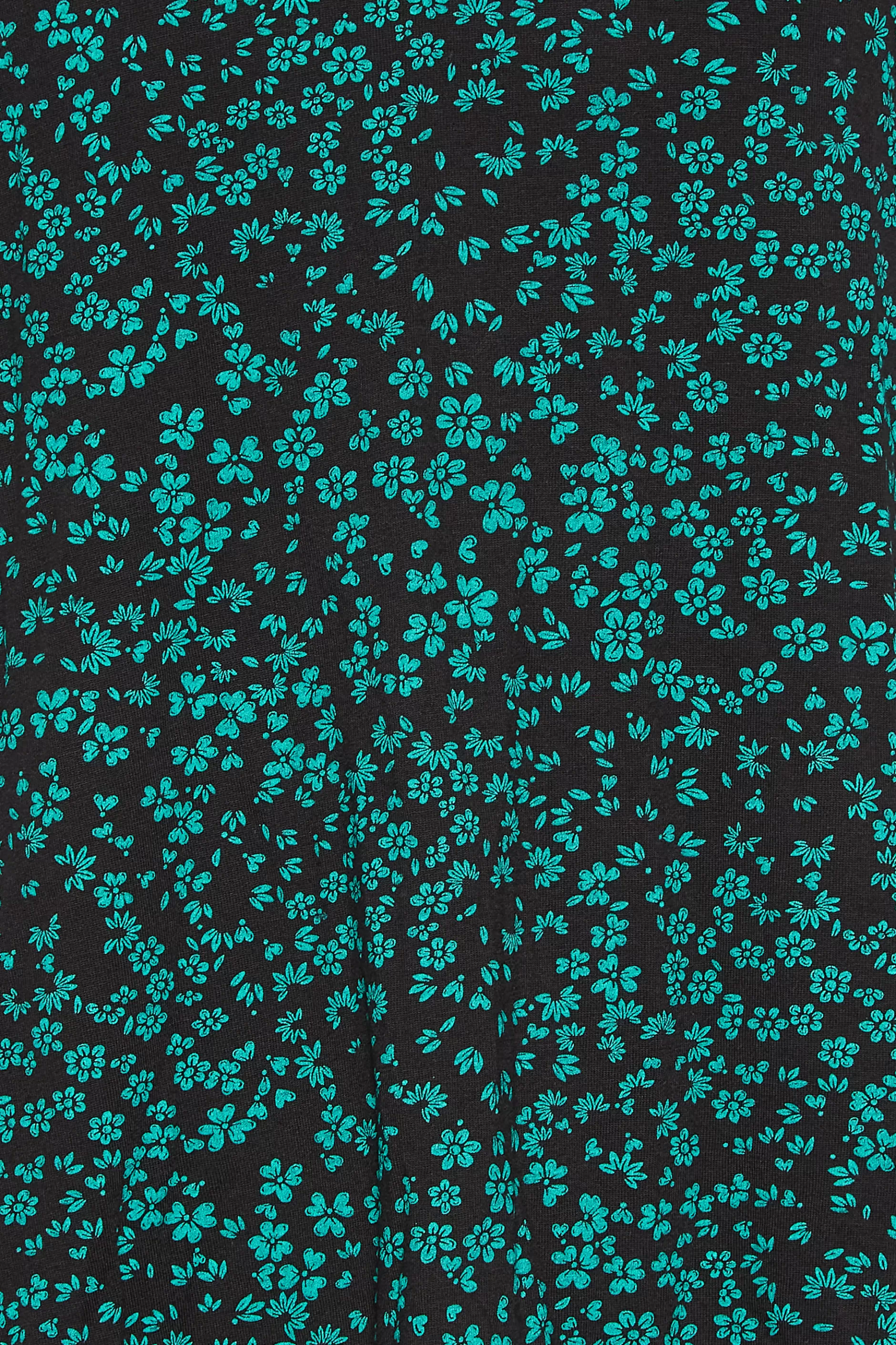 Women M&Co Long Sleeve Tops> Petites Petite Green Ditsy Floral Print Top