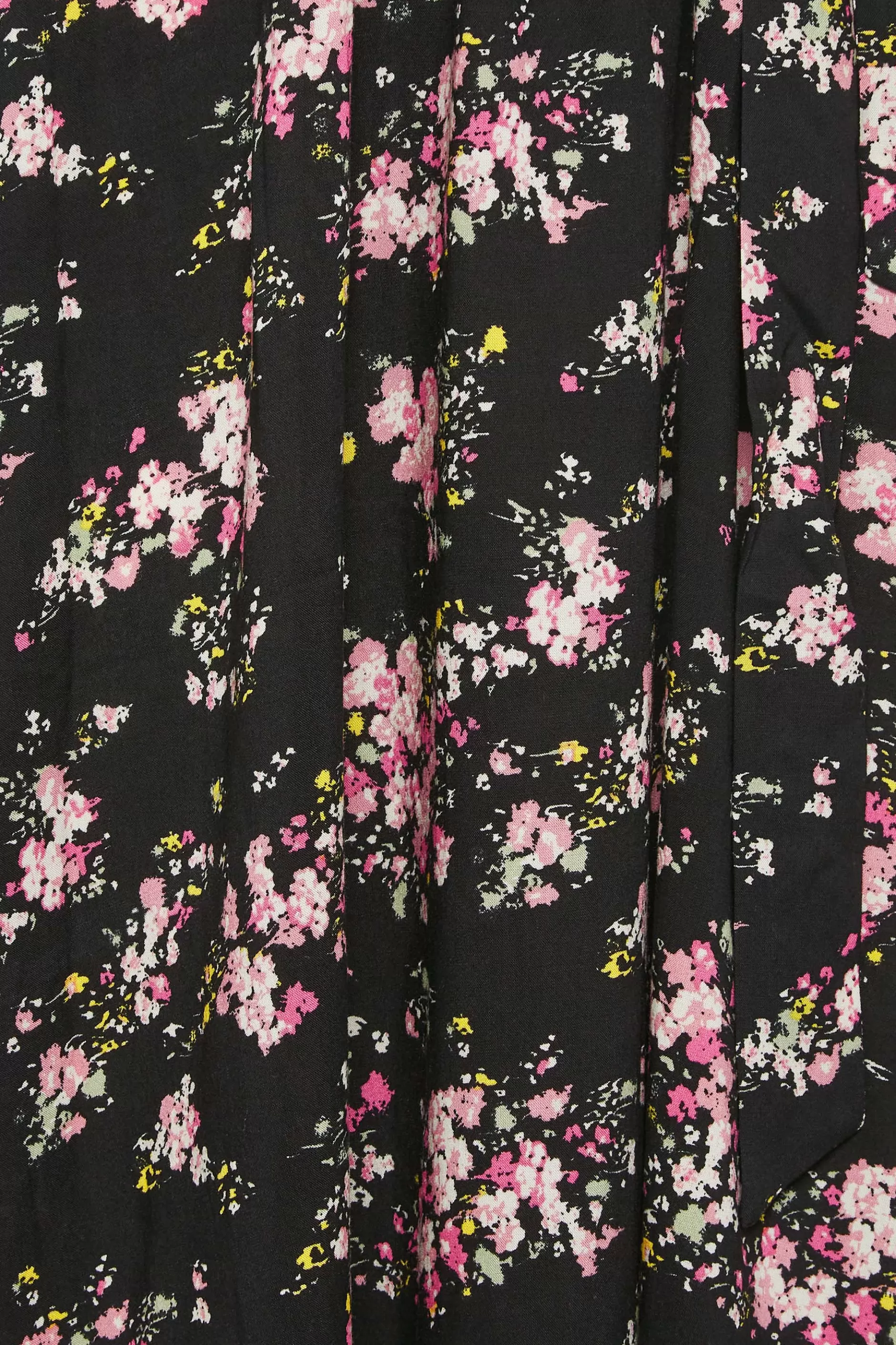 Women M&Co Wedding Guest Dresses> Womens Black & Pink Floral Print Wrap Front Dress