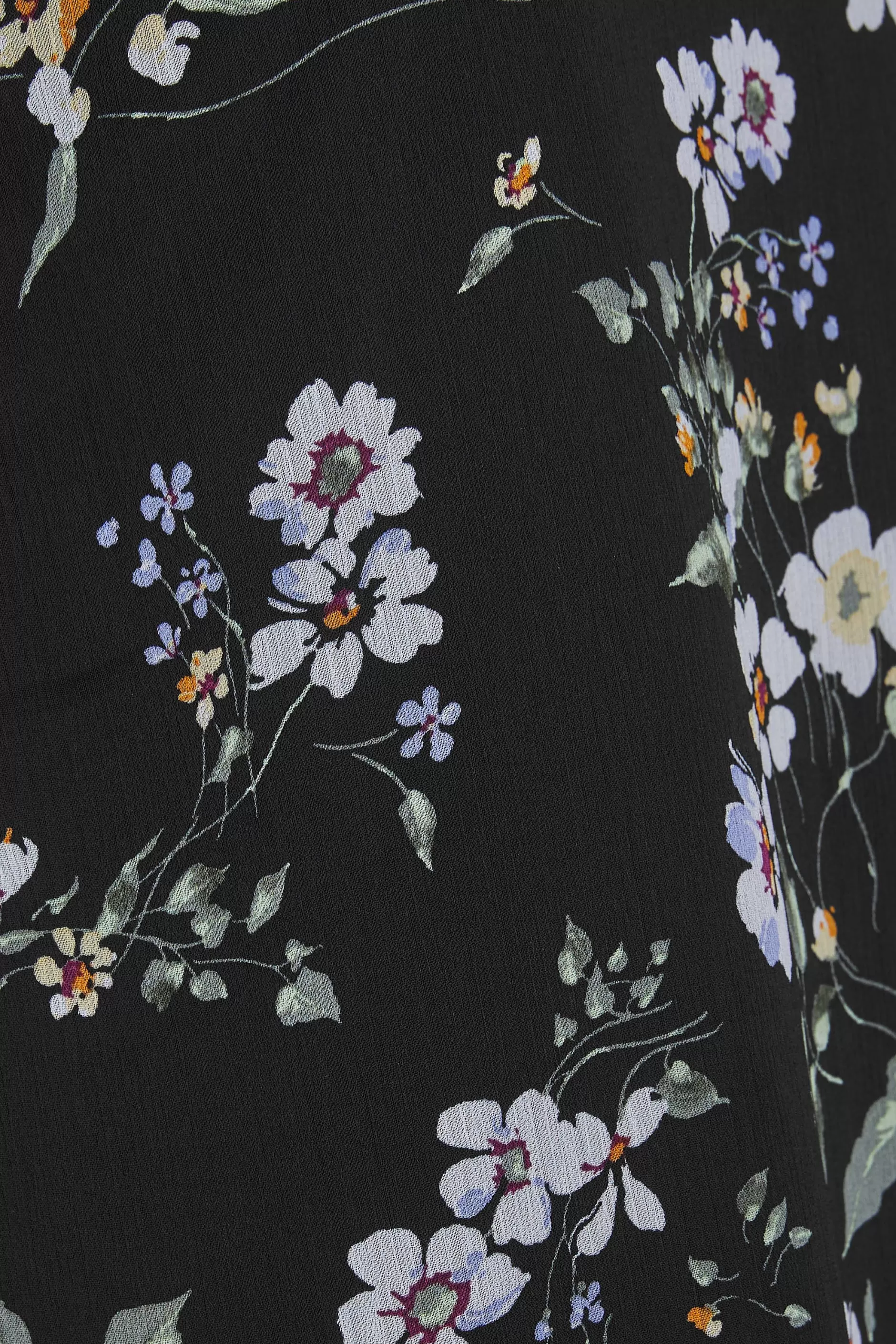 Women M&Co Blouses> Womens Black & White Floral Double Frill Sleeve Blouse