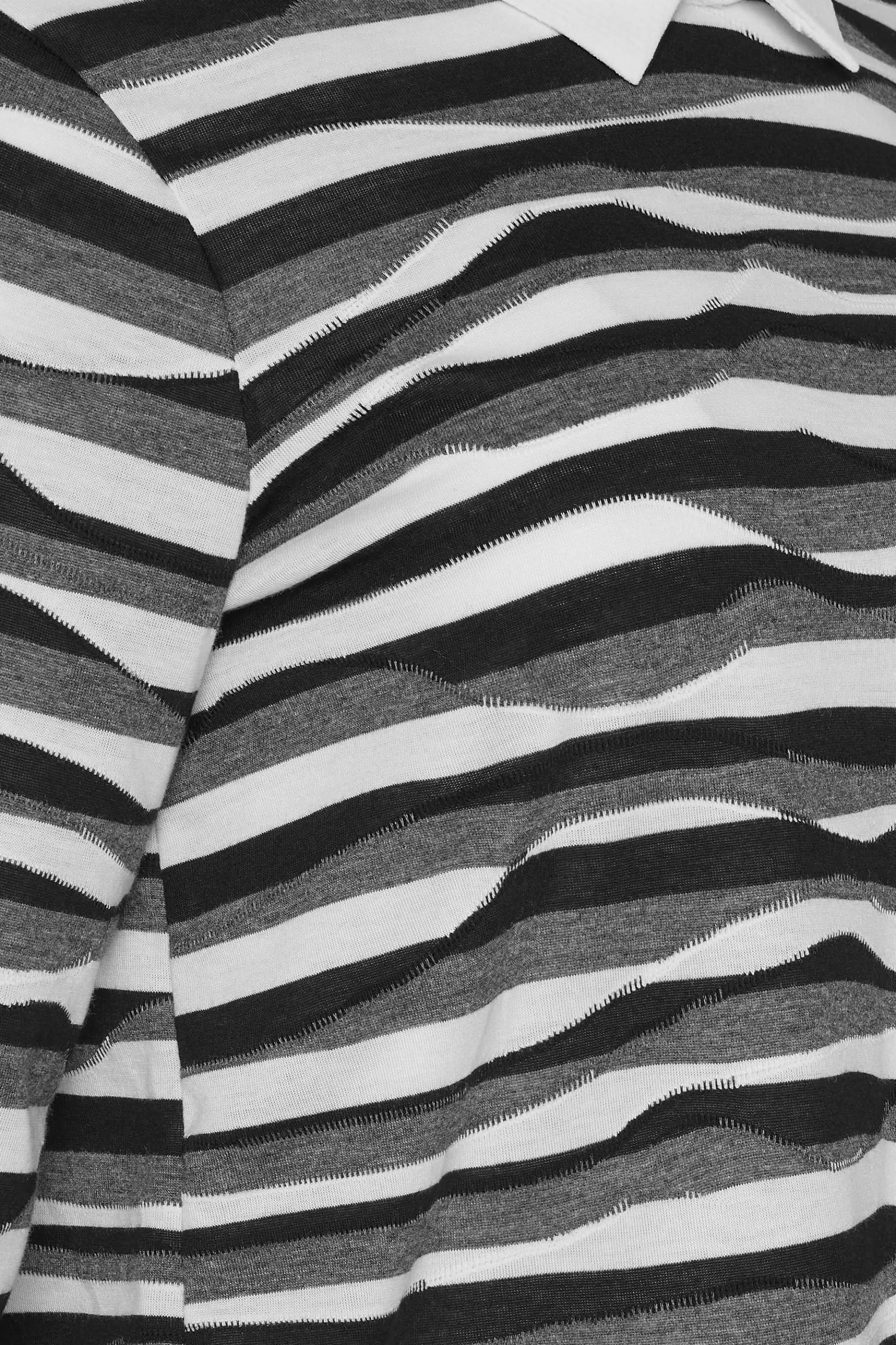 Women M&Co Long Sleeve Tops> Womens Black & White Stripe 2 In 1 Jumper