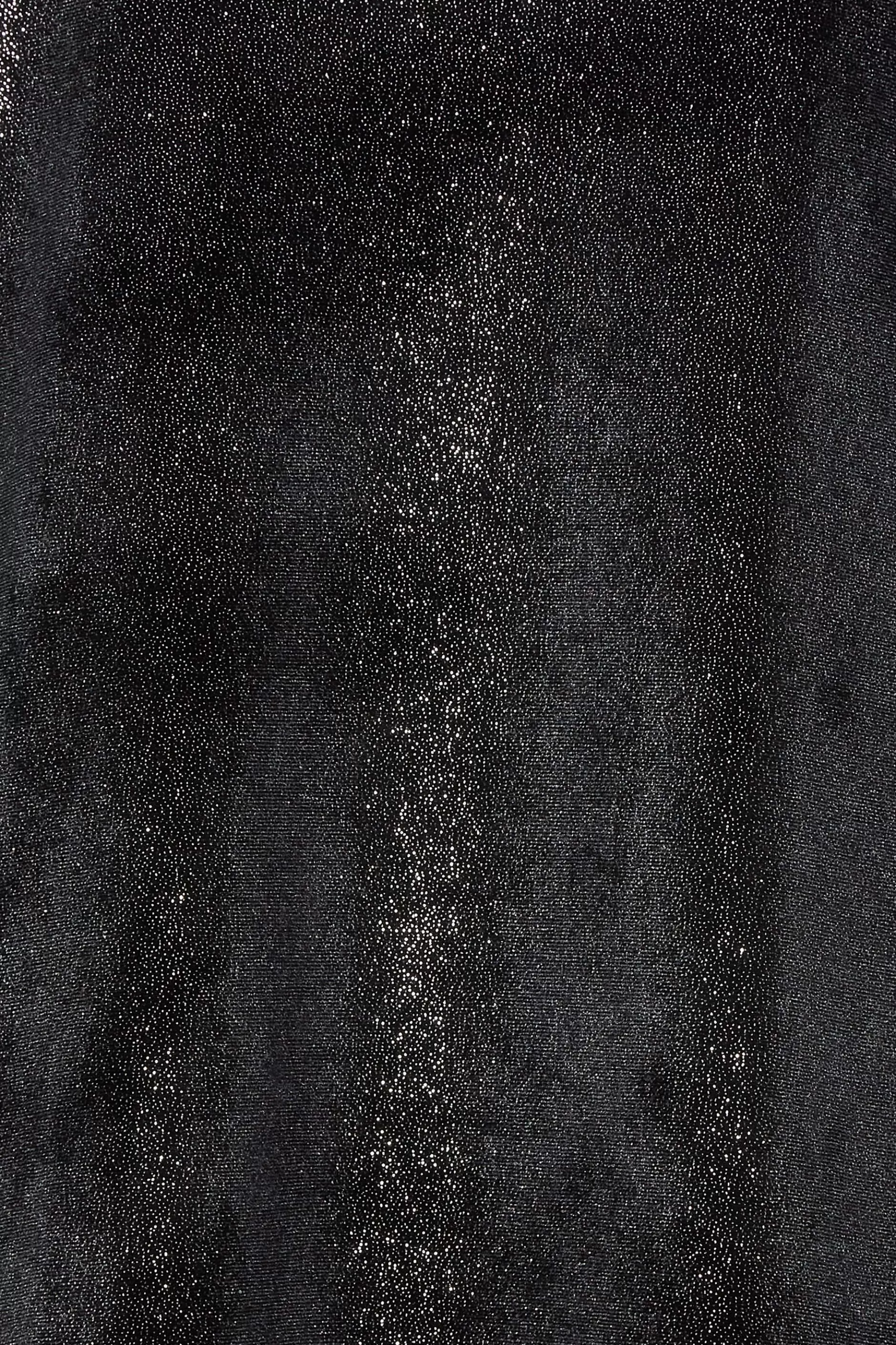 Women M&Co Blouses> Womens Black Glitter Velvet Touch Ruched Sleeve Blouse