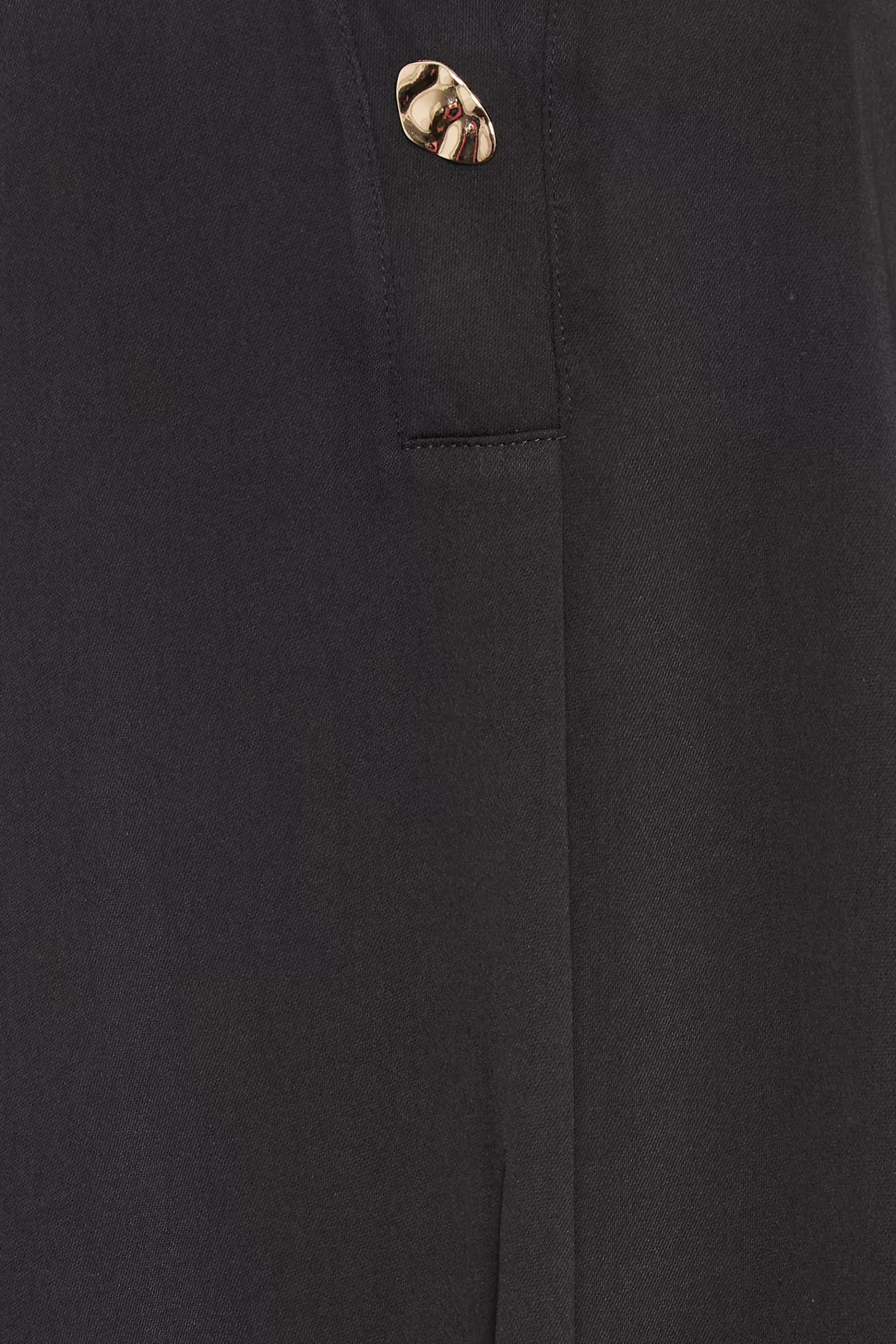 Women M&Co Shirts> Womens Black Gold Statement Button Tab Sleeve Shirt
