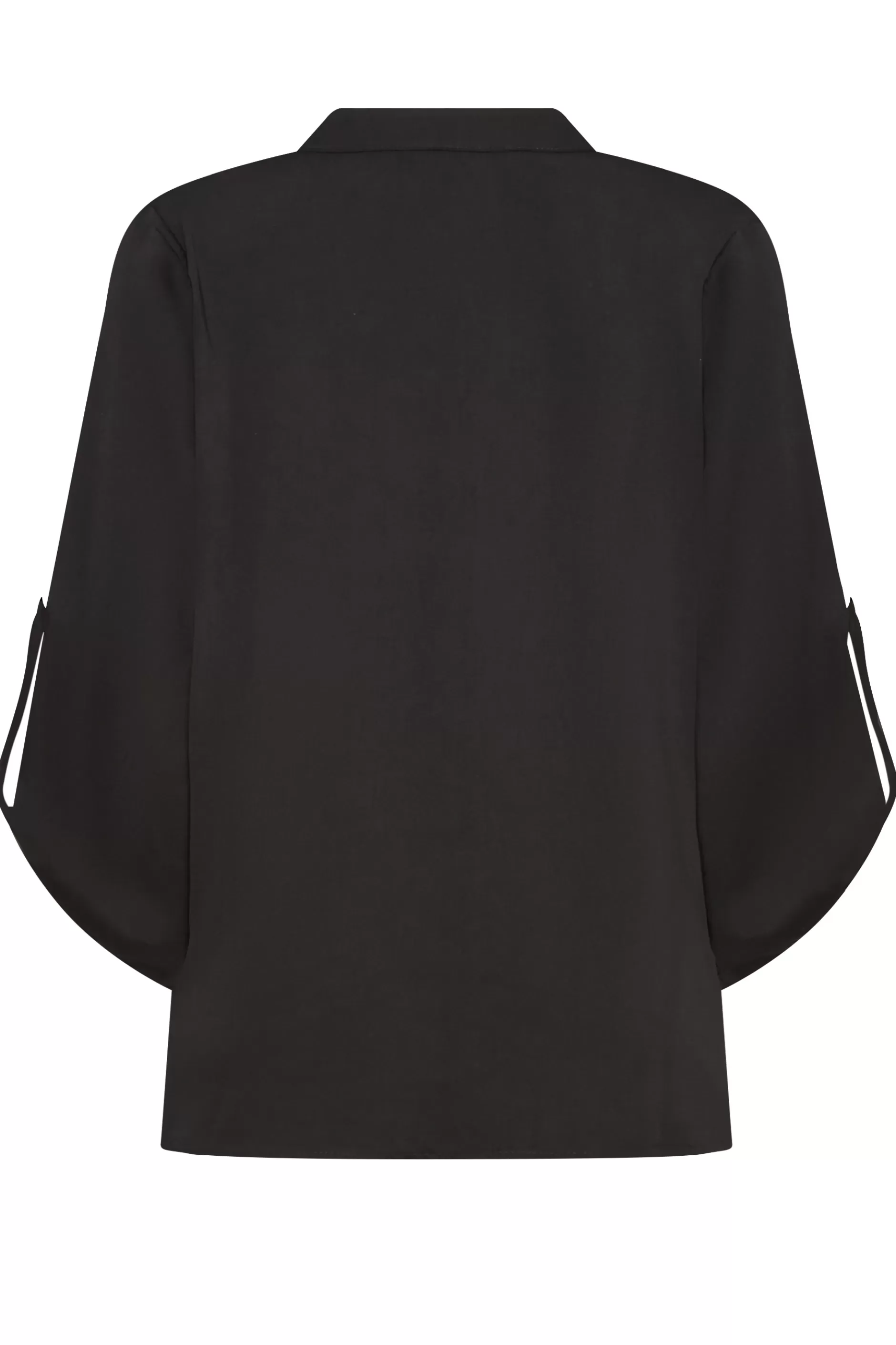Women M&Co Shirts> Womens Black Gold Statement Button Tab Sleeve Shirt